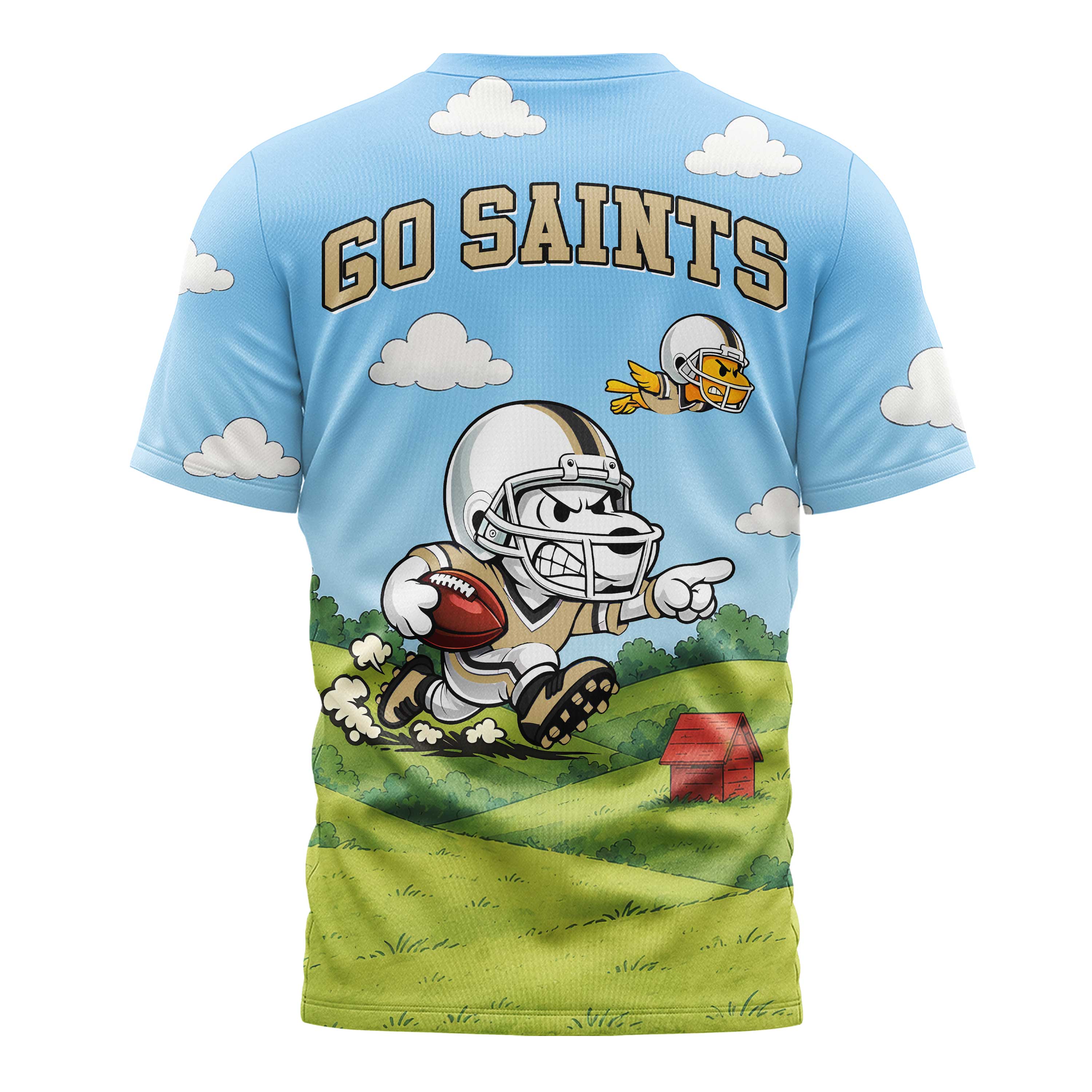 New Orleans Saints | Premium NFL Snoopy Touchdown 3D T-Shirt - Image 3