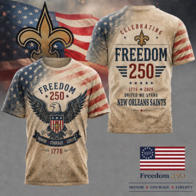 New Orleans Saints | Premium NFL Freedom 250 Patriotic 3D Shirt - 5XL