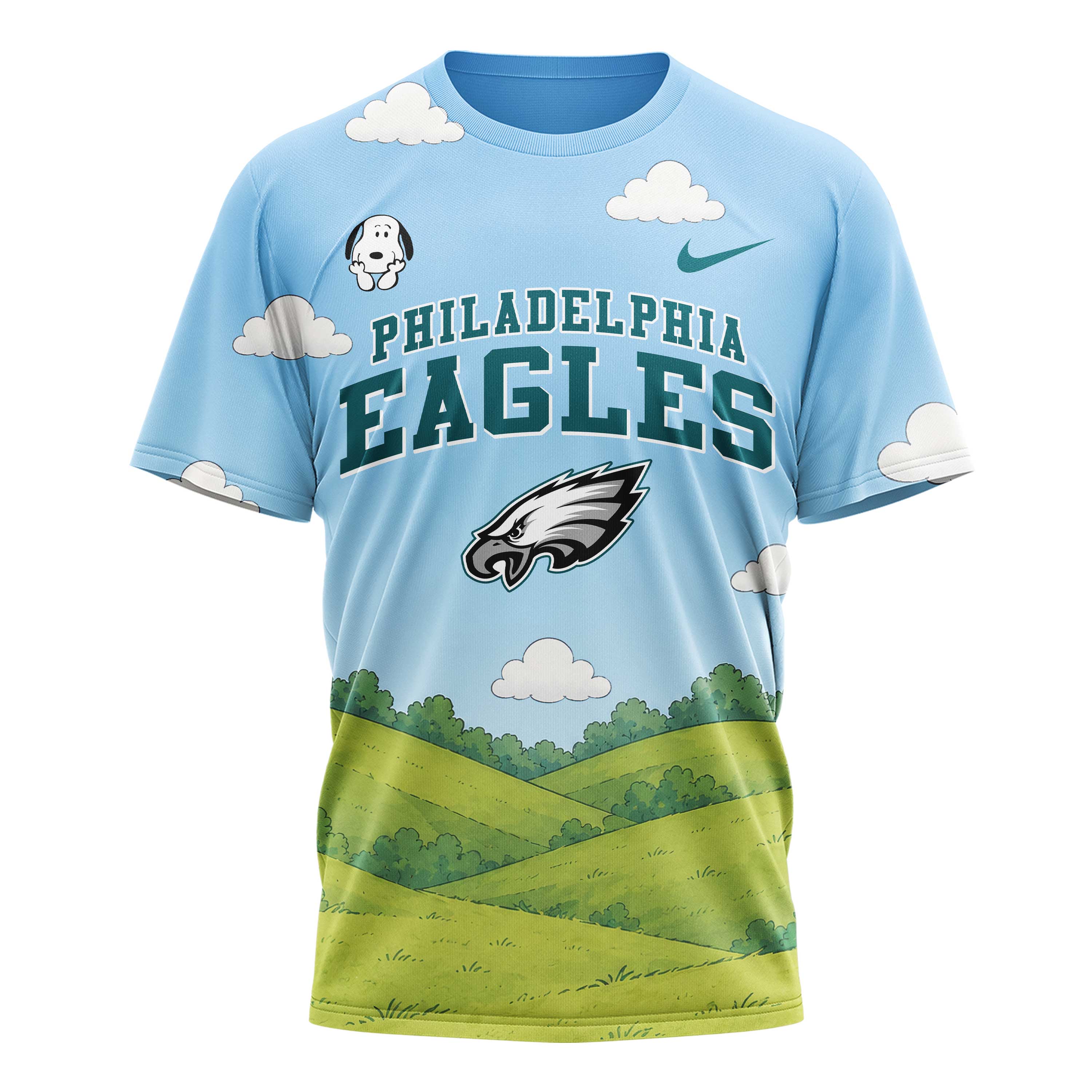 Philadelphia Eagles | Premium NFL Snoopy Touchdown 3D T-Shirt - Image 2