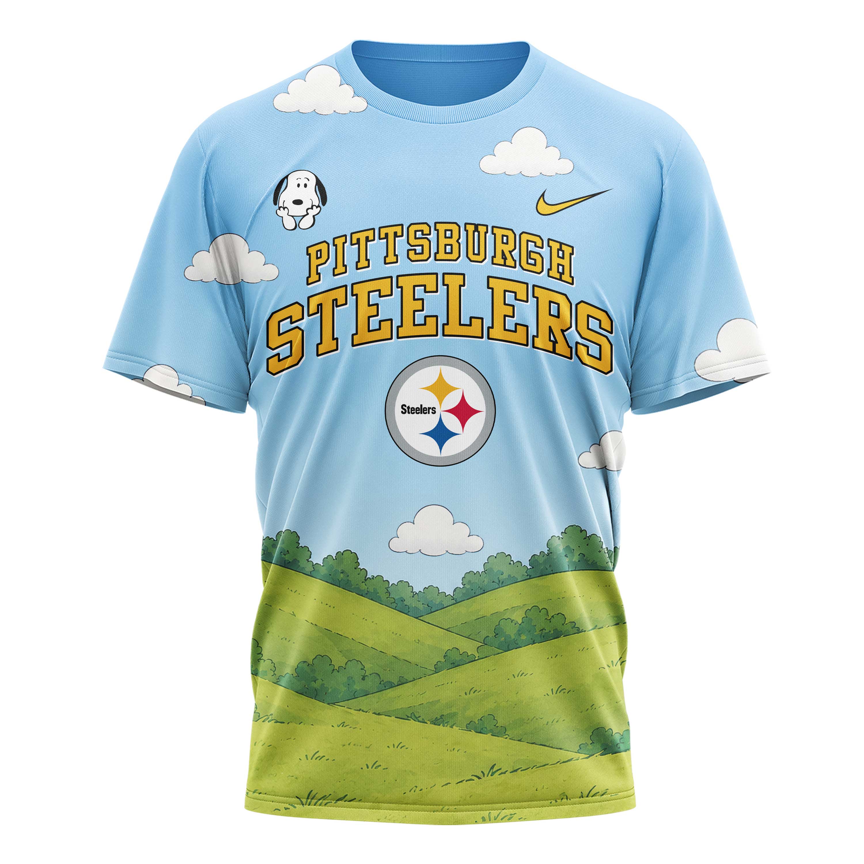 Pittsburgh Steelers | Premium NFL Snoopy Touchdown 3D T-Shirt - Image 2