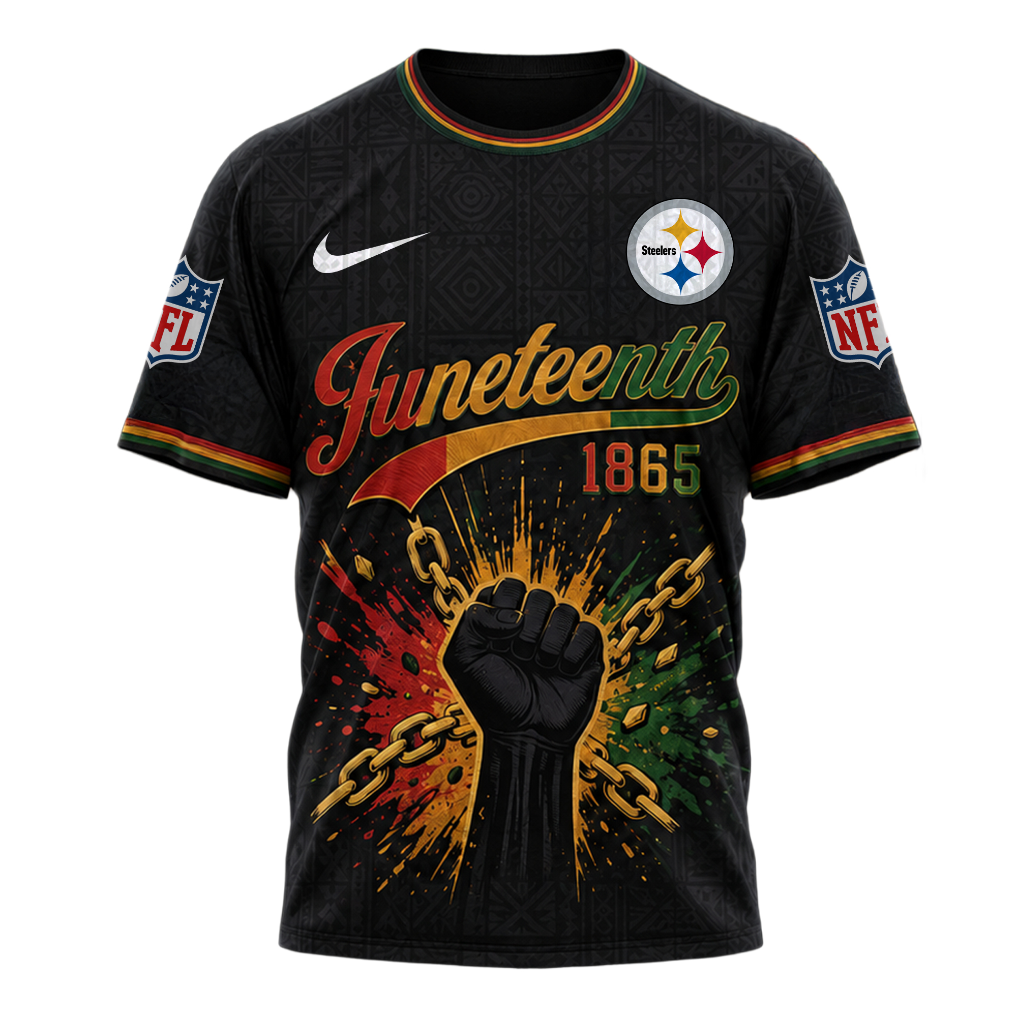 Pittsburgh Steelers | Premium NFL Juneteenth Freedom Day 3D Shirt - Image 2