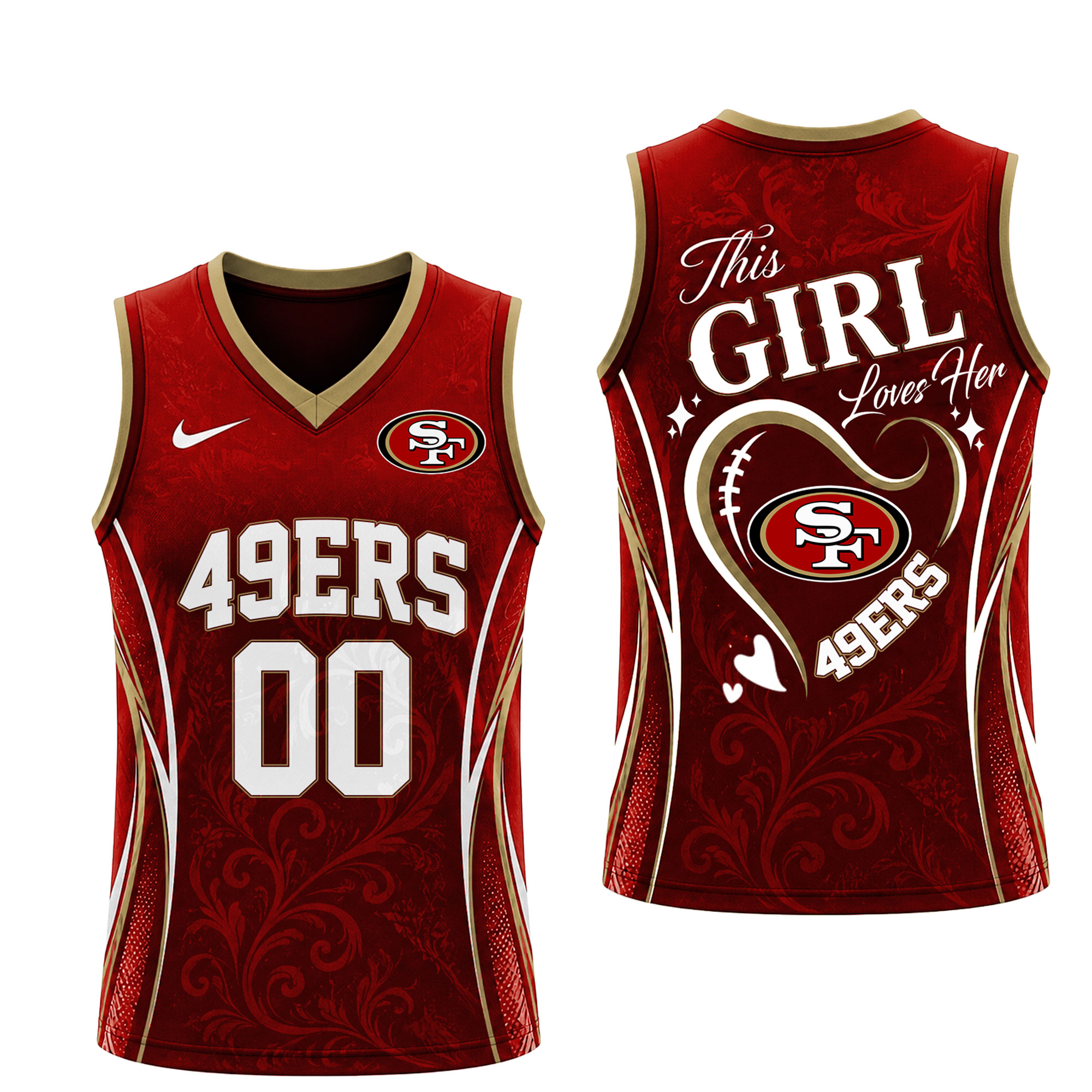 San Francisco 49ers | Premium NFL Womens Game Day Love Tank Top Jersey - Image 2