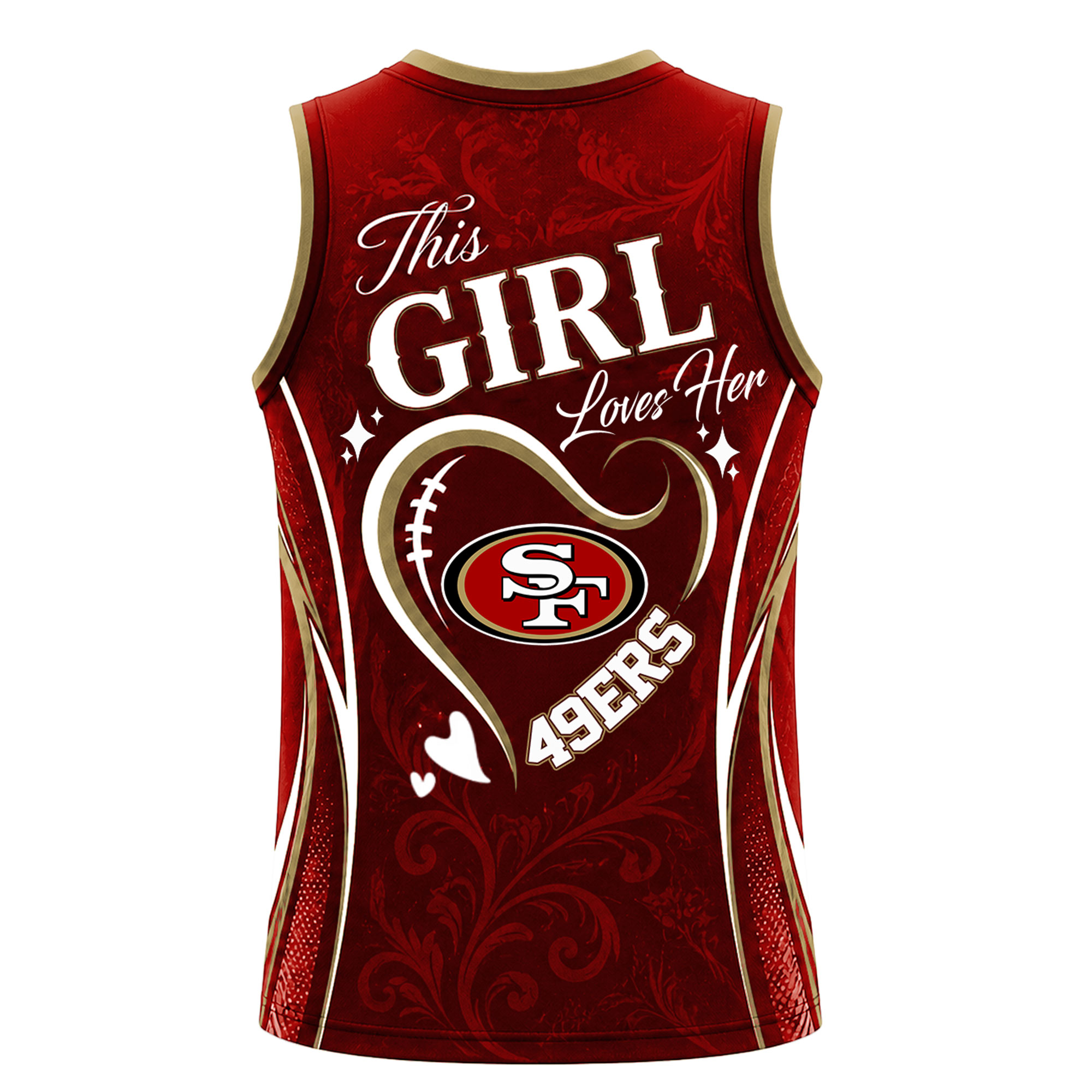 San Francisco 49ers | Premium NFL Womens Game Day Love Tank Top Jersey - Image 4