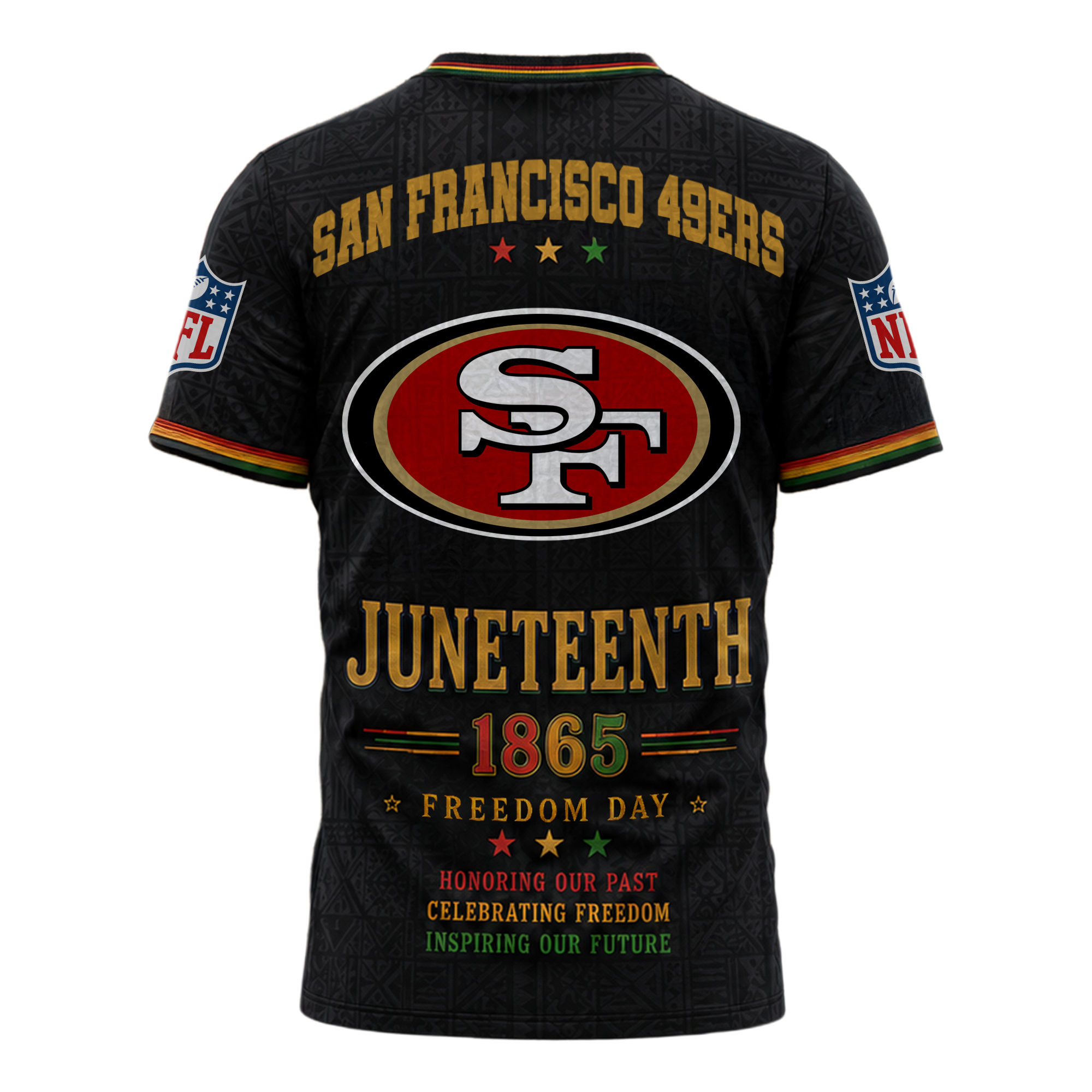 San Francisco 49ers | Premium NFL Juneteenth Freedom Day 3D Shirt - Image 3