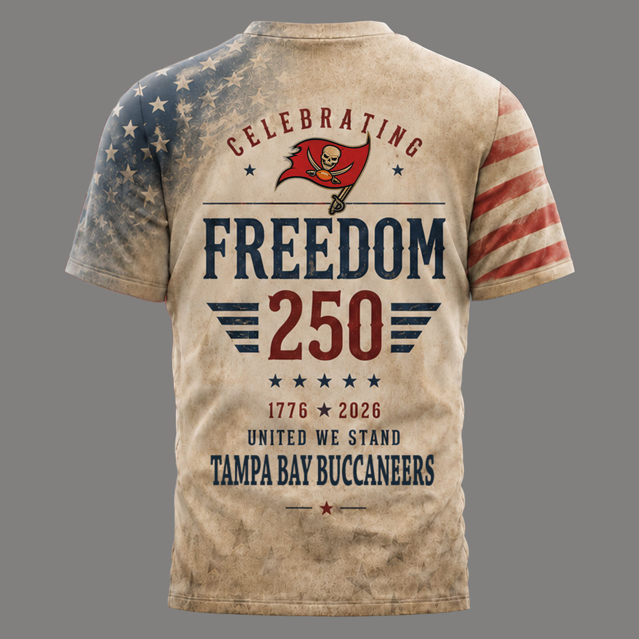 Tampa Bay Buccaneers | Premium NFL Freedom 250 Patriotic 3D Shirt - Image 4