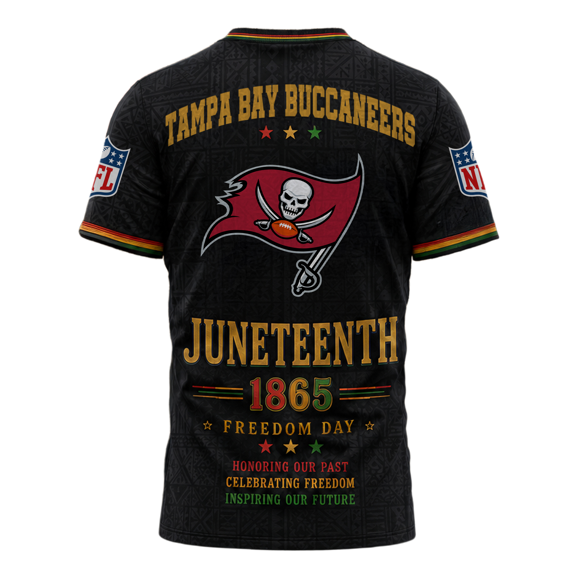 Tampa Bay Buccaneers | Premium NFL Juneteenth Freedom Day 3D Shirt - Image 3