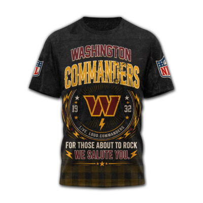 Washington Commanders | Premium NFL ACDC Rock N Roll 3D T-Shirt