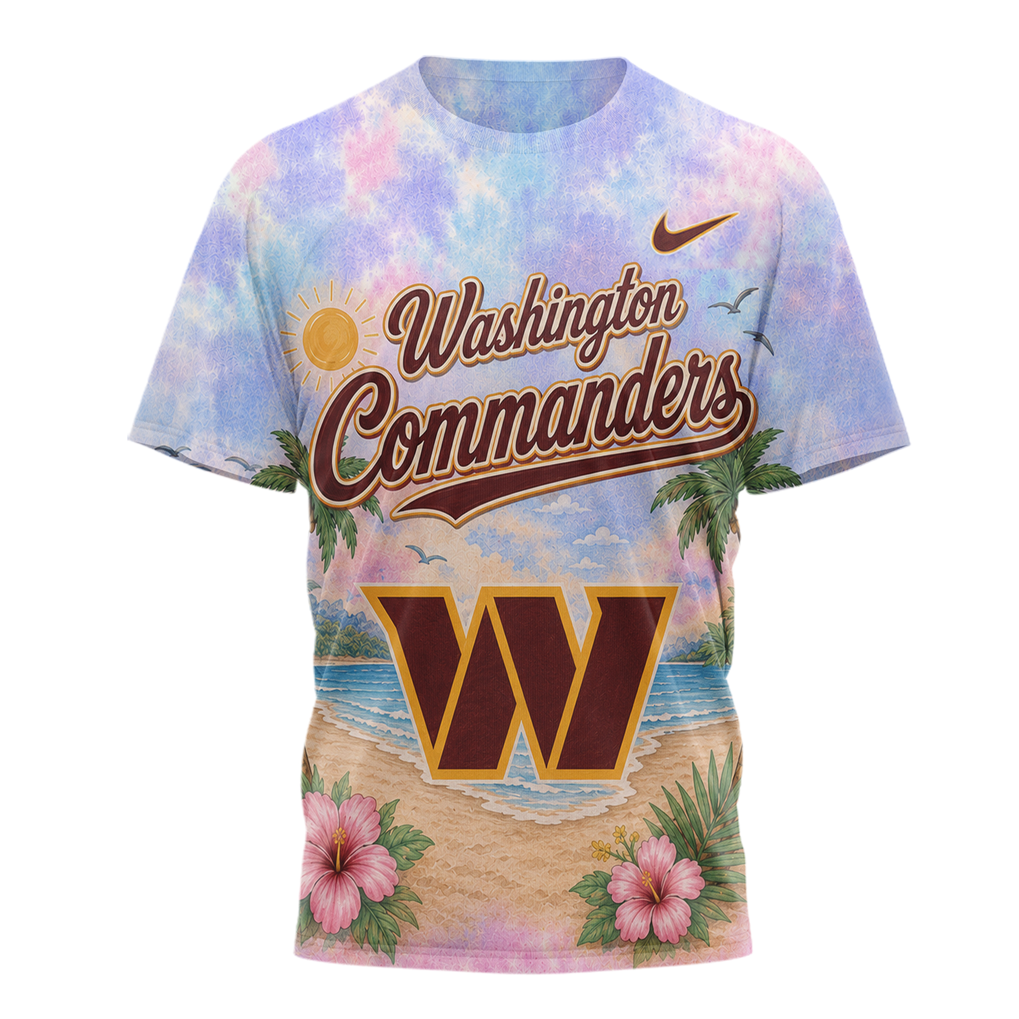 Washington Commanders | Premium NFL Tropical Game Day Paradise 3D T-Shirt - Image 2
