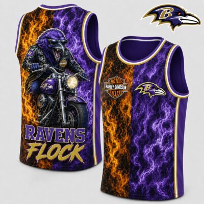 Baltimore Ravens | Premium NFL Harley Davidson Pride Tank Top Shirt - 4XL
