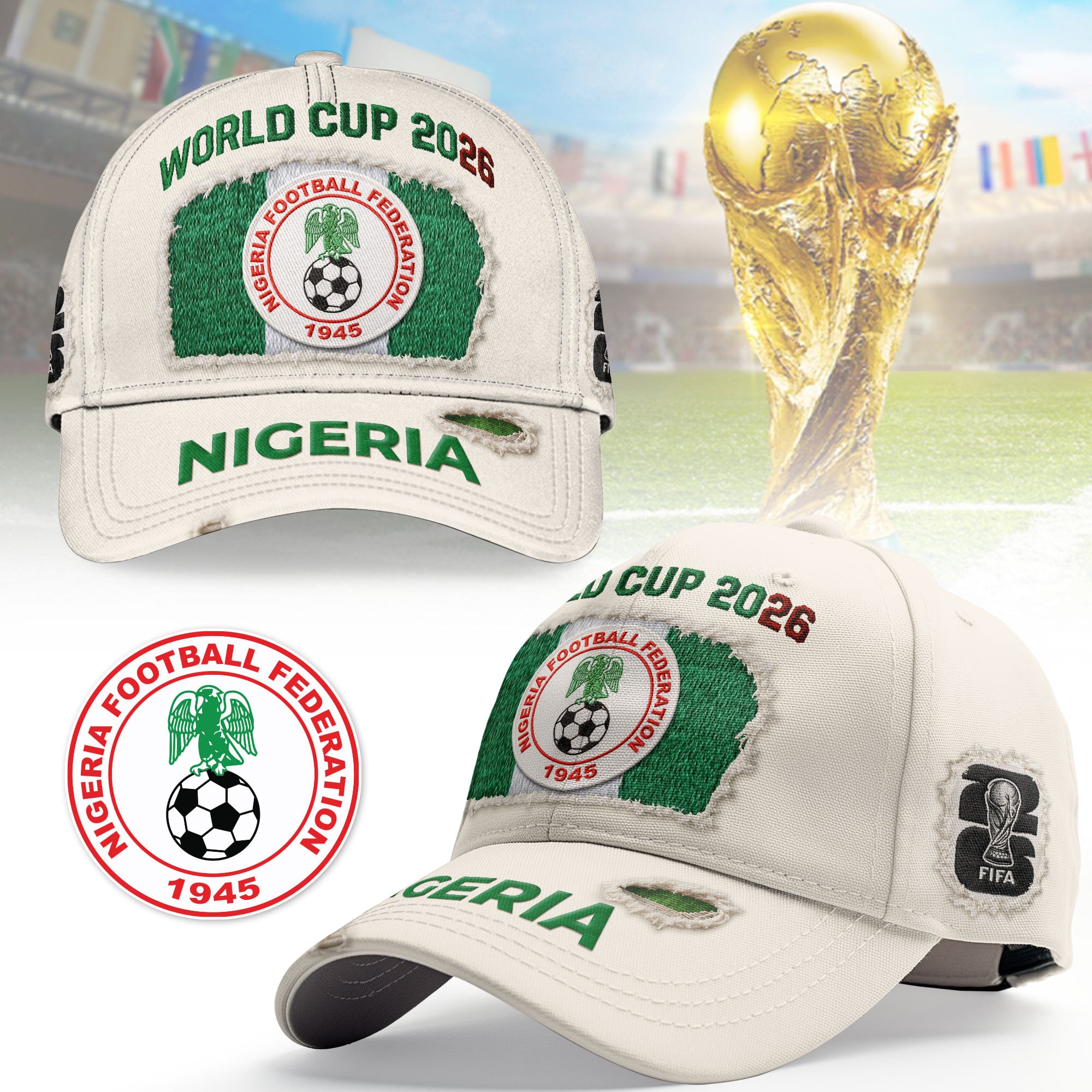 Nigeria | Premium WC26 Vintage Distressed Cap NTH1