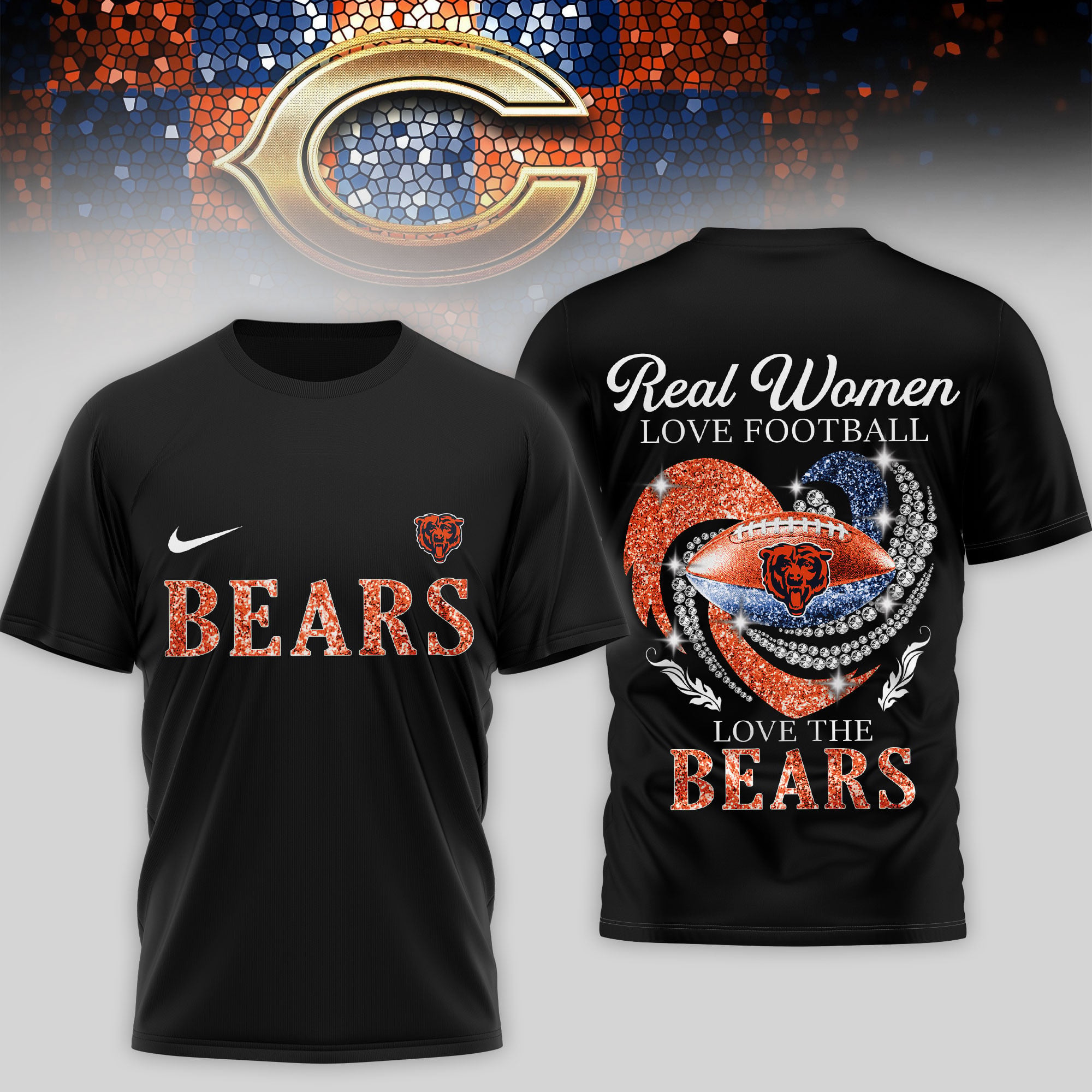 Chicago Bears | Premium NFL Stadium Graphic 3D Shirt NTH1 - Image 2