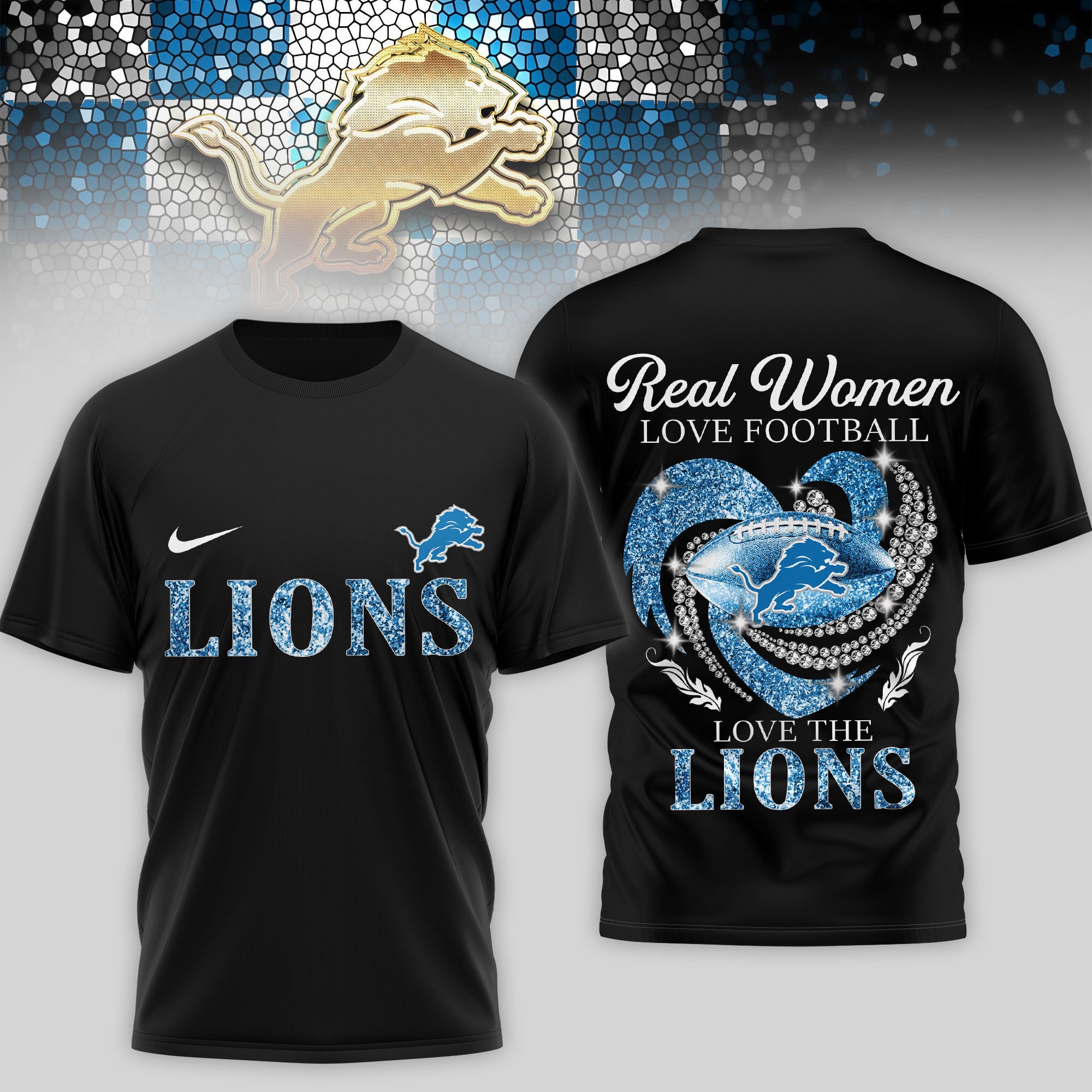 Detroit Lions | Premium NFL Stadium Graphic 3D Shirt NTH1 - Image 2
