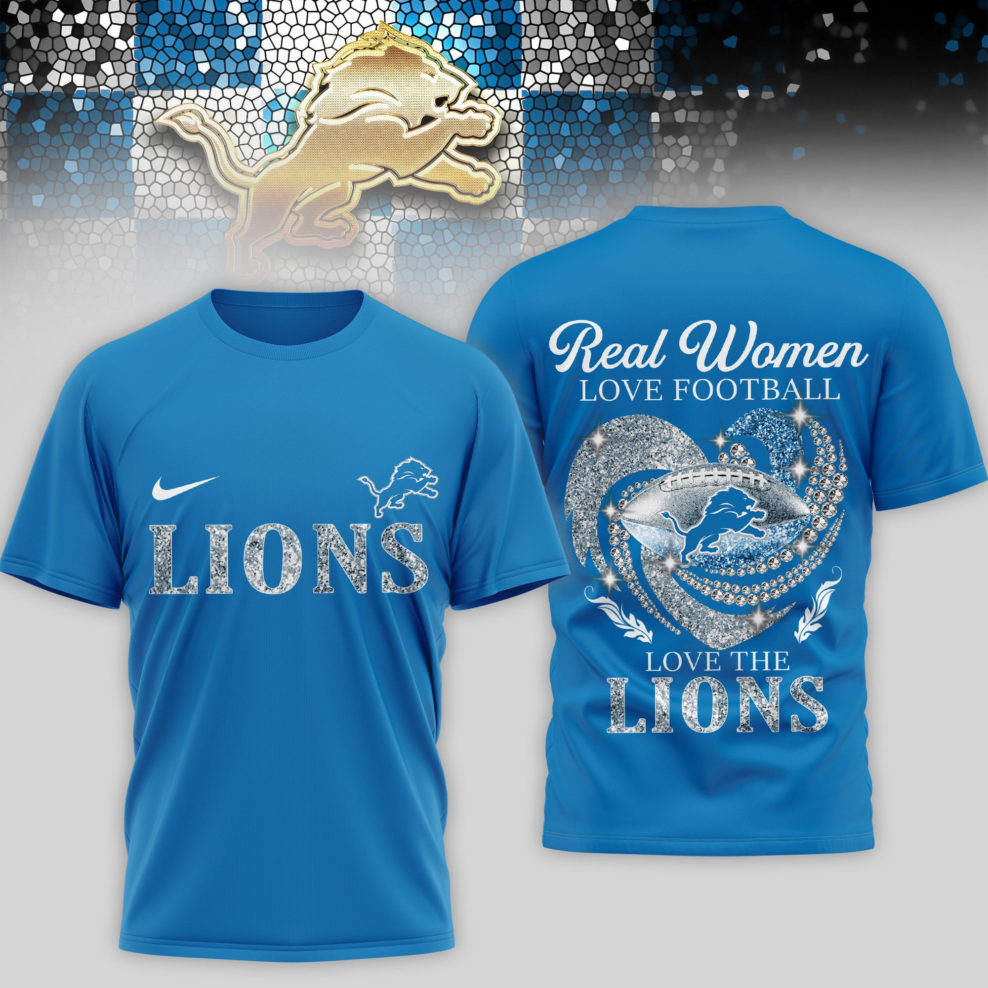 Detroit Lions | Premium NFL Stadium Graphic 3D Shirt NTH1 - Image 3