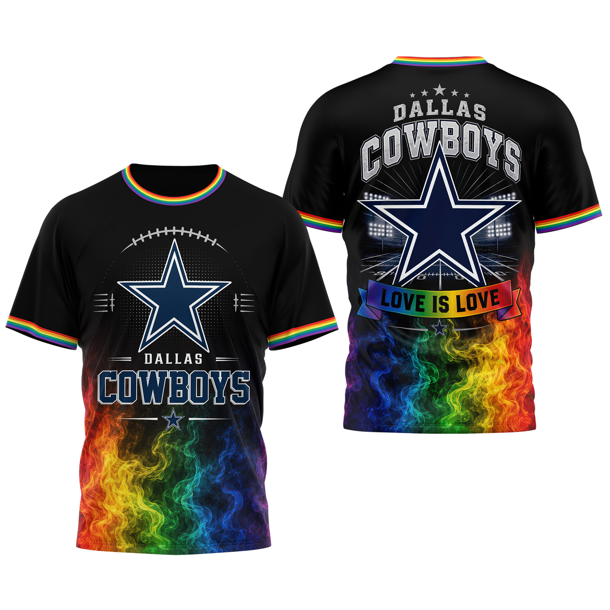 Dallas Cowboys | Premium NFL Love Is Love 3D Shirt NTH1 - Image 4