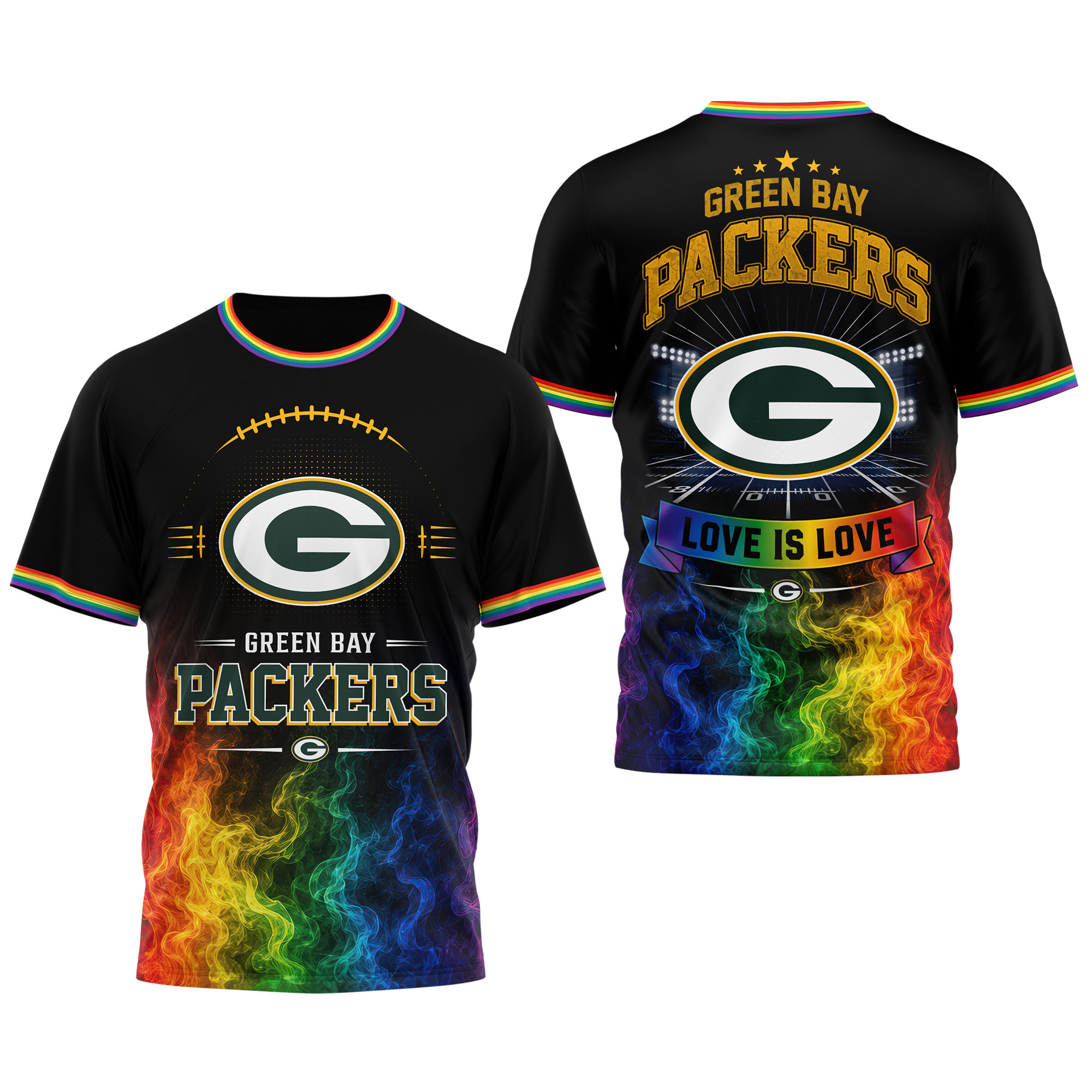 Green Bay Packers | Premium NFL Love Is Love 3D Shirt NTH1 - Image 4