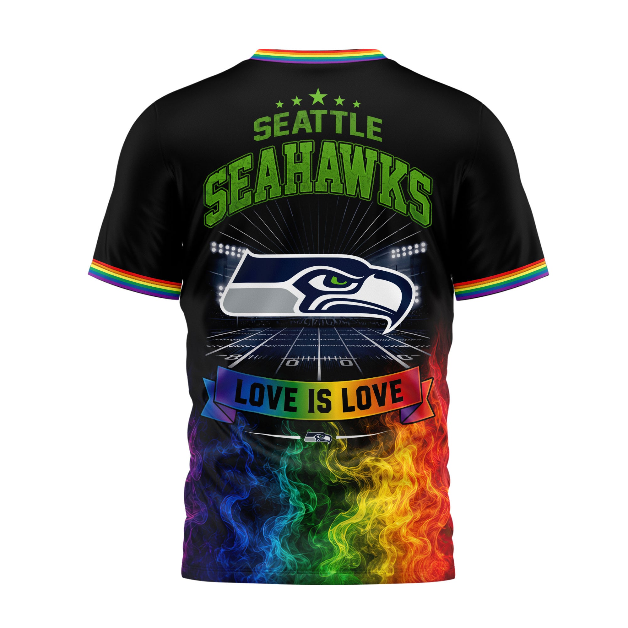 Seattle Seahawks | Premium NFL Love Is Love 3D Shirt NTH1 - Image 3
