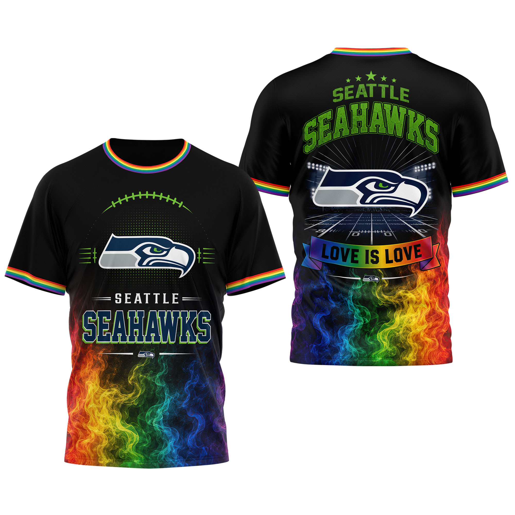 Seattle Seahawks | Premium NFL Love Is Love 3D Shirt NTH1 - Image 4