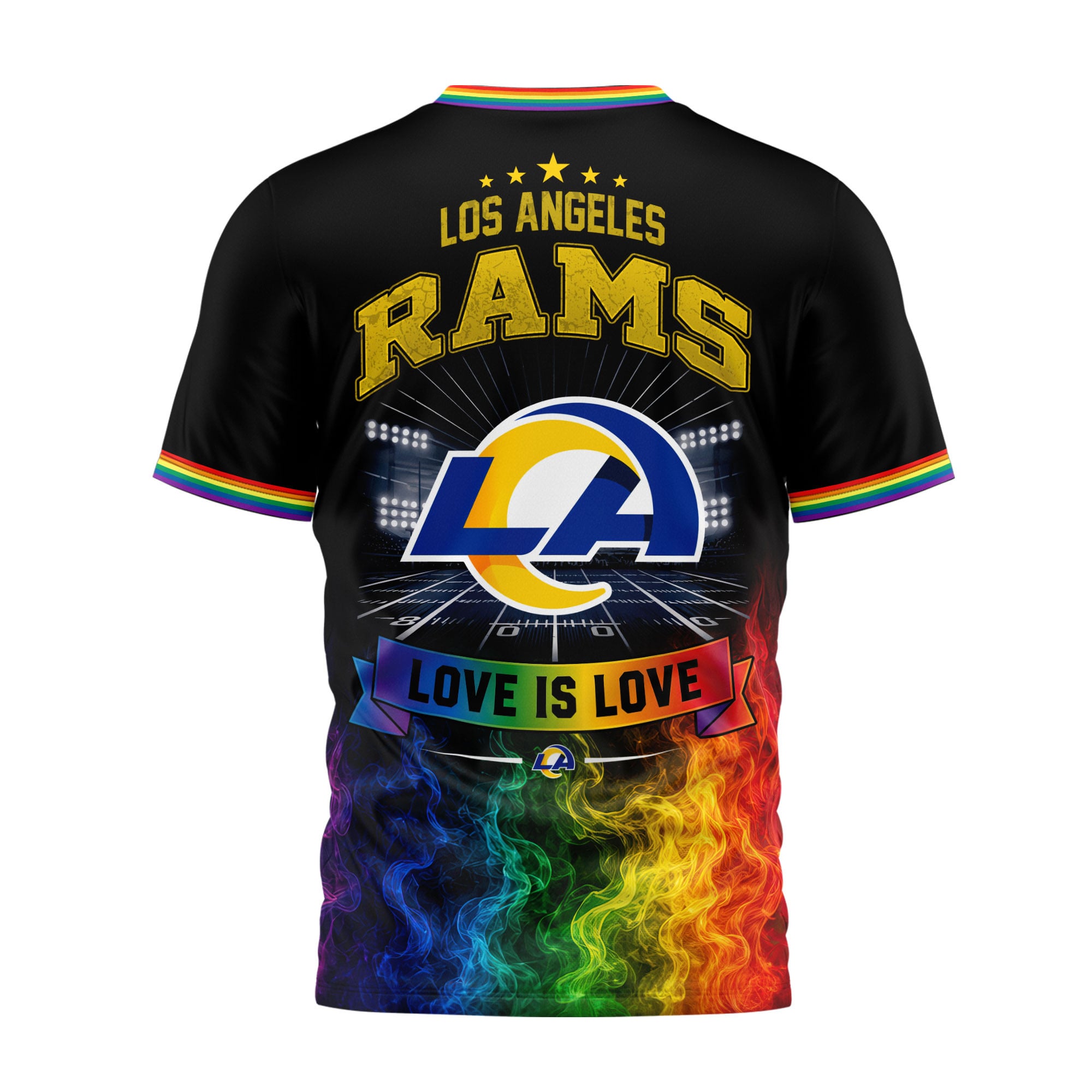 Los Angeles Rams | Premium NFL Love Is Love 3D Shirt NTH1 - Image 3