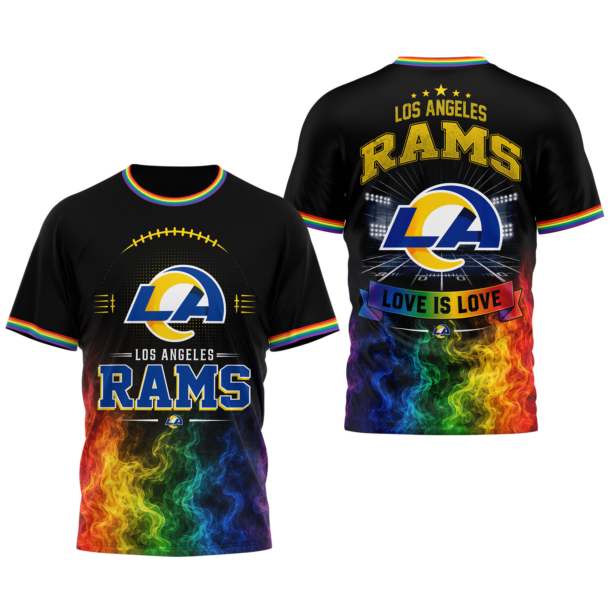 Los Angeles Rams | Premium NFL Love Is Love 3D Shirt NTH1 - Image 4