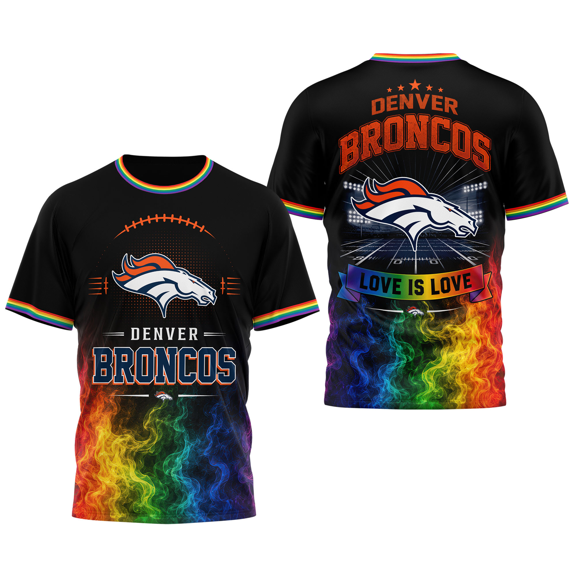 Denver Broncos | Premium NFL Love Is Love 3D Shirt NTH1 - Image 4
