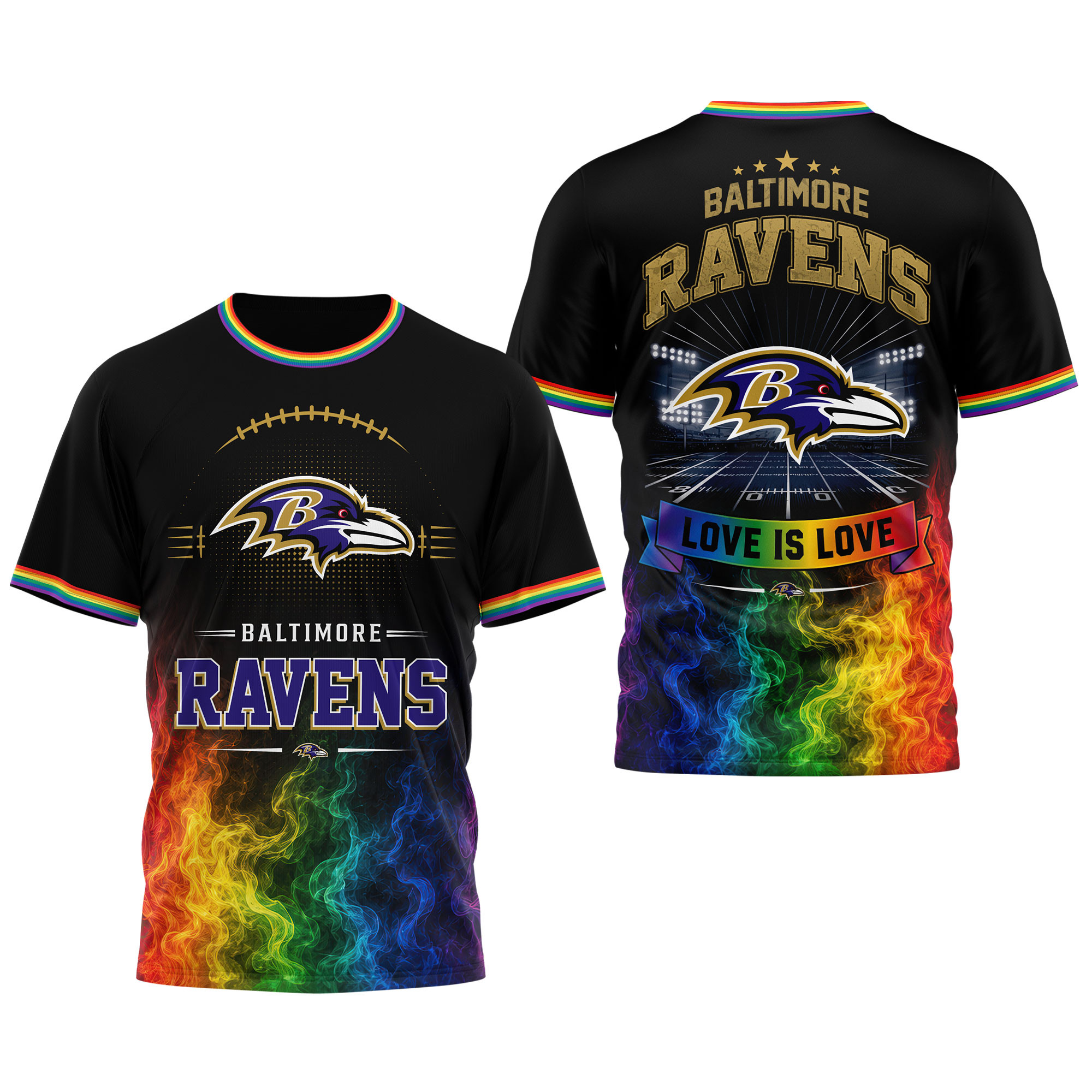 Baltimore Ravens | Premium NFL Love Is Love 3D Shirt NTH1 - Image 4