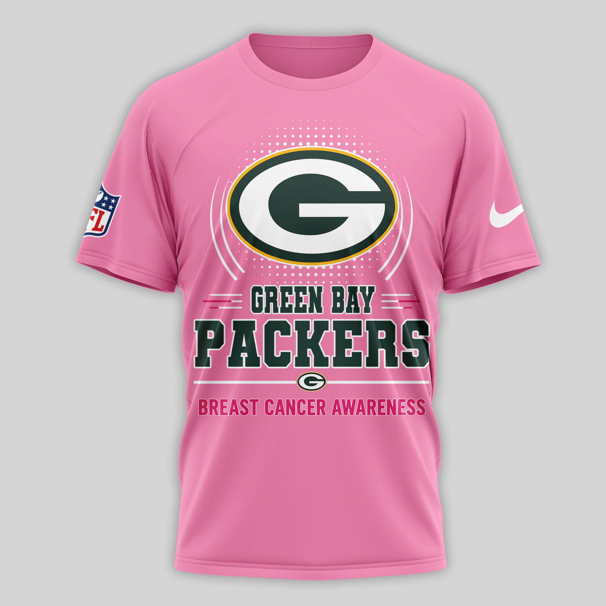 Green Bay Packers | Premium NFL Tackle Breast Cancer Awareness 3D Shirt NTH1 - Image 2