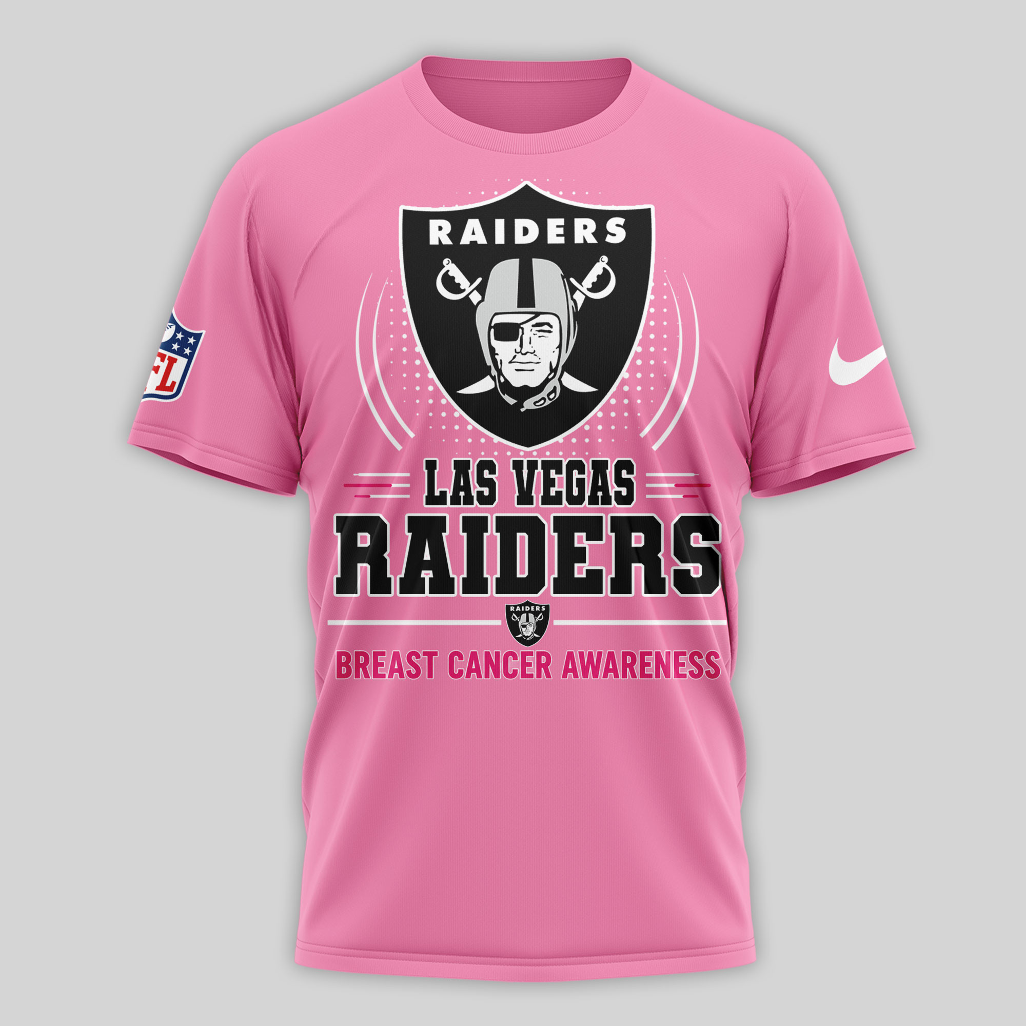 Las Vegas Raiders | Premium NFL Tackle Breast Cancer Awareness 3D Shirt NTH1 - Image 2