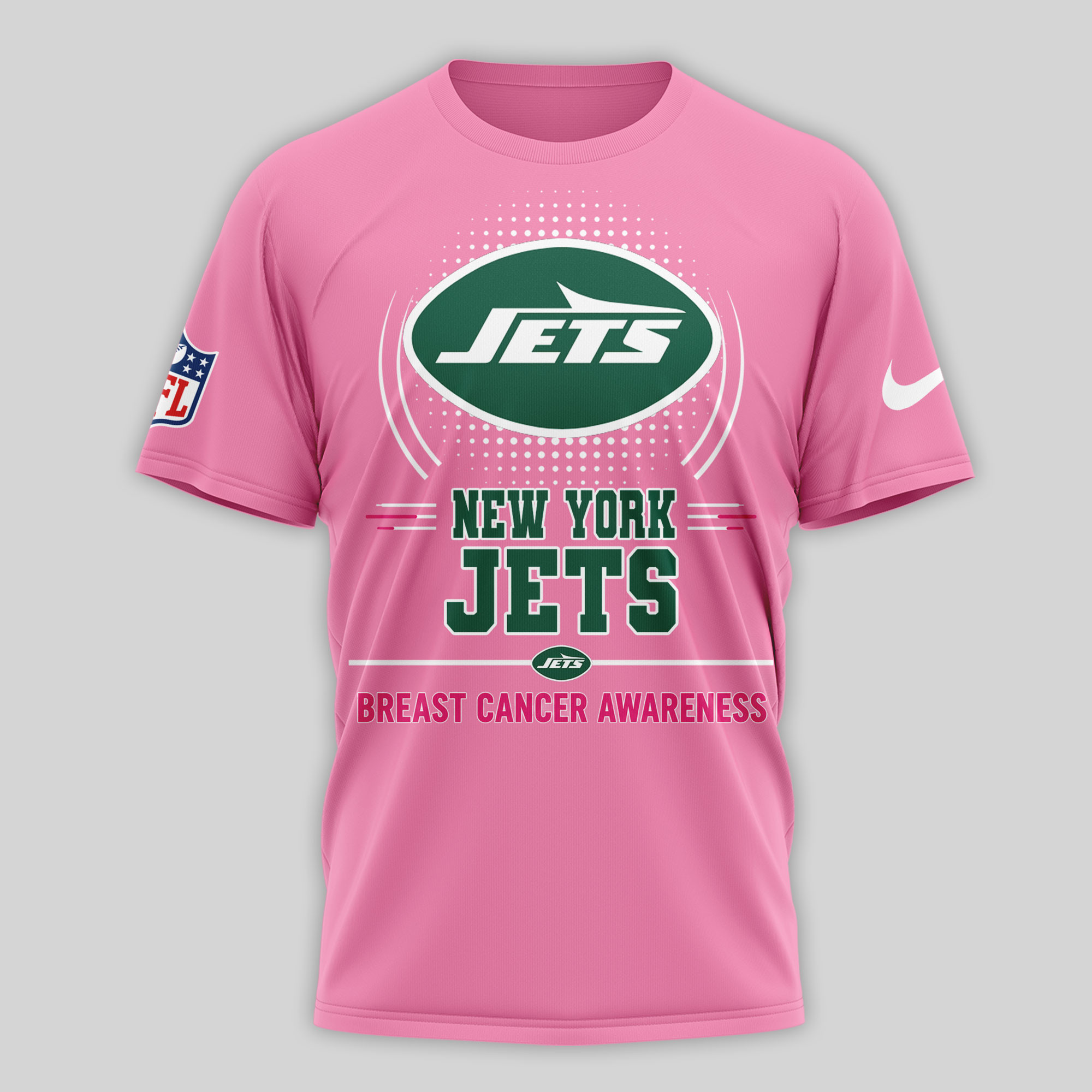 New York Jets | Premium NFL Tackle Breast Cancer Awareness 3D Shirt NTH1 - Image 2