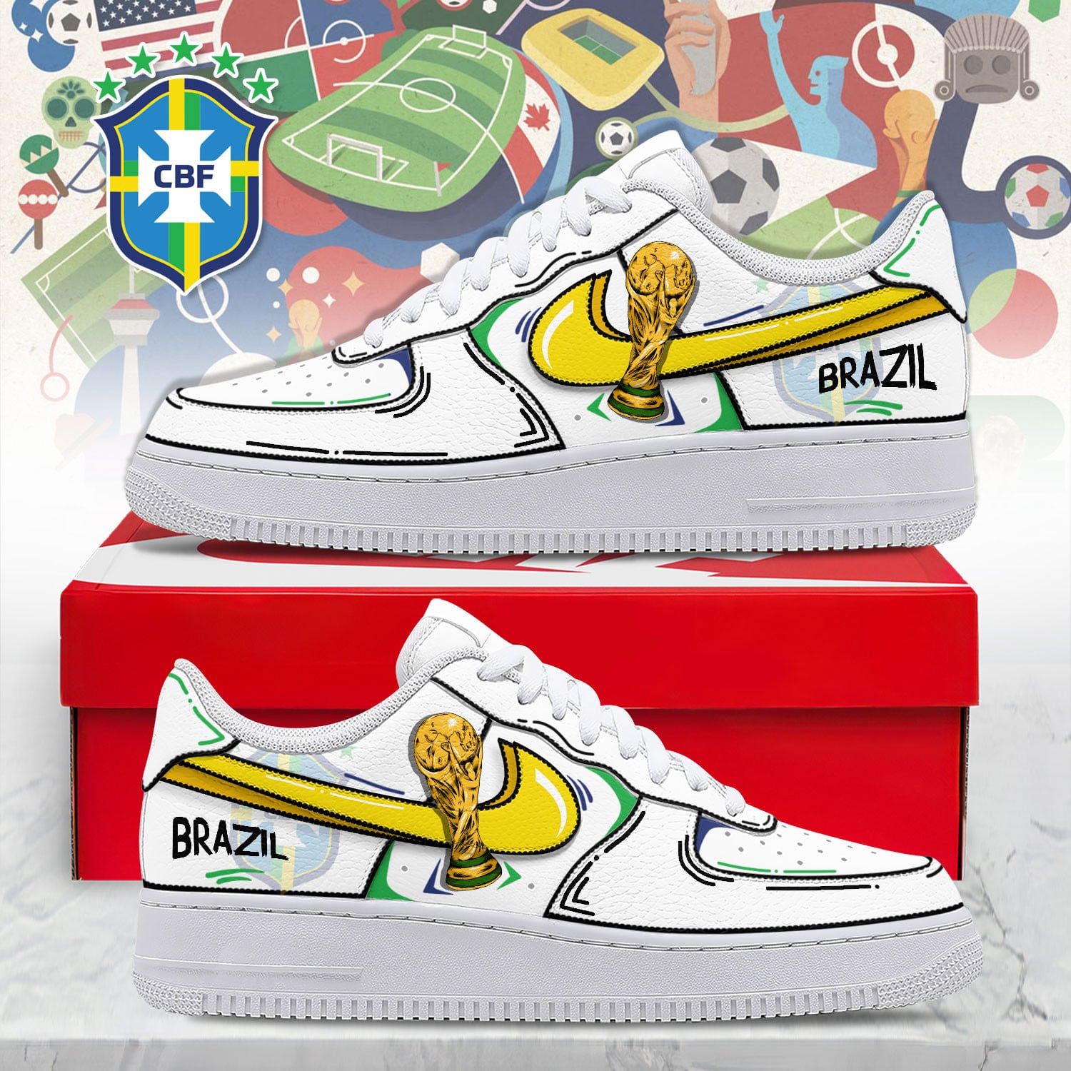 Brazil | Premium WC26 Legacy AF1 Shoes NTH1