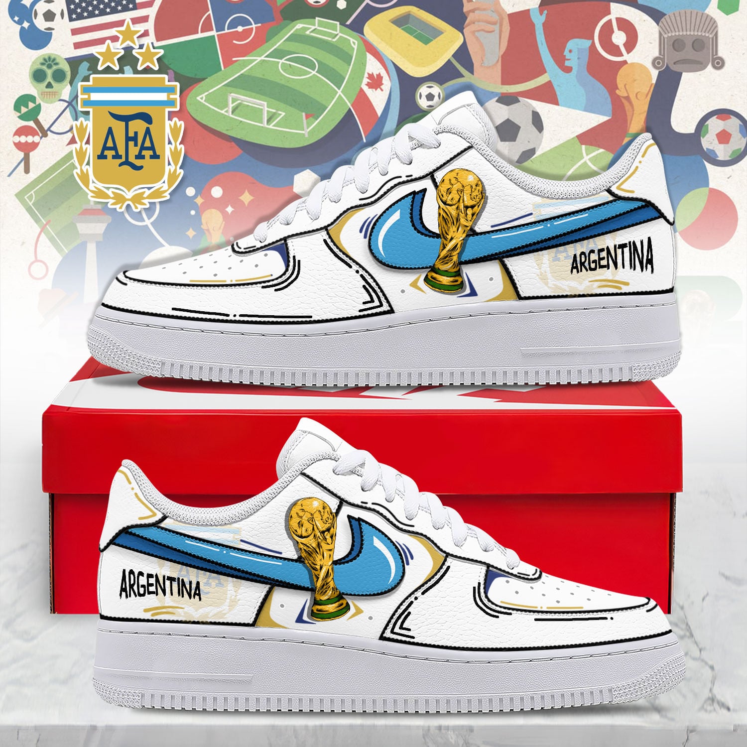 Argentina | Premium WC26 Legacy AF1 Shoes NTH1
