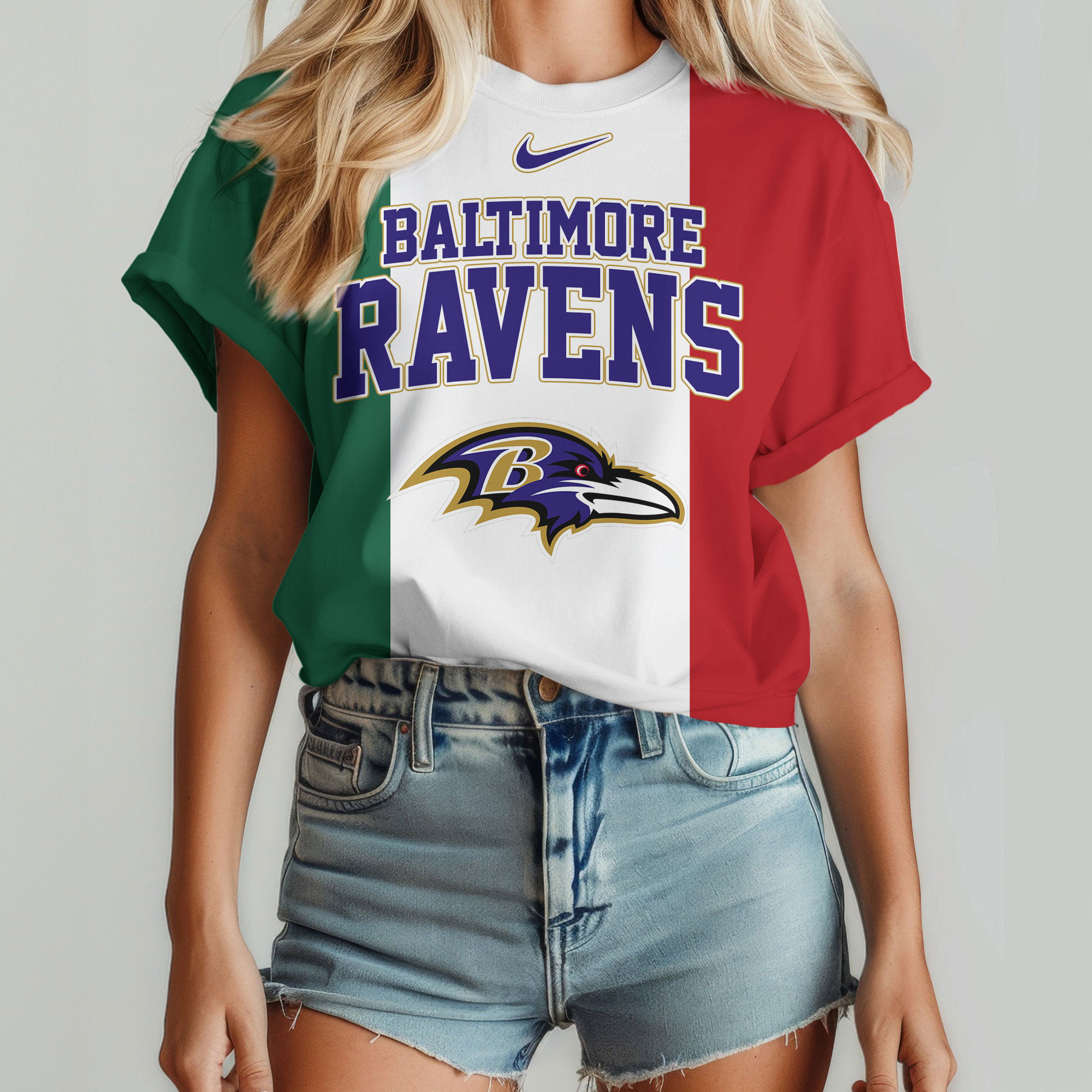 Baltimore Ravens | Premium NFL Mexican By Birth Women Shirt - Image 3