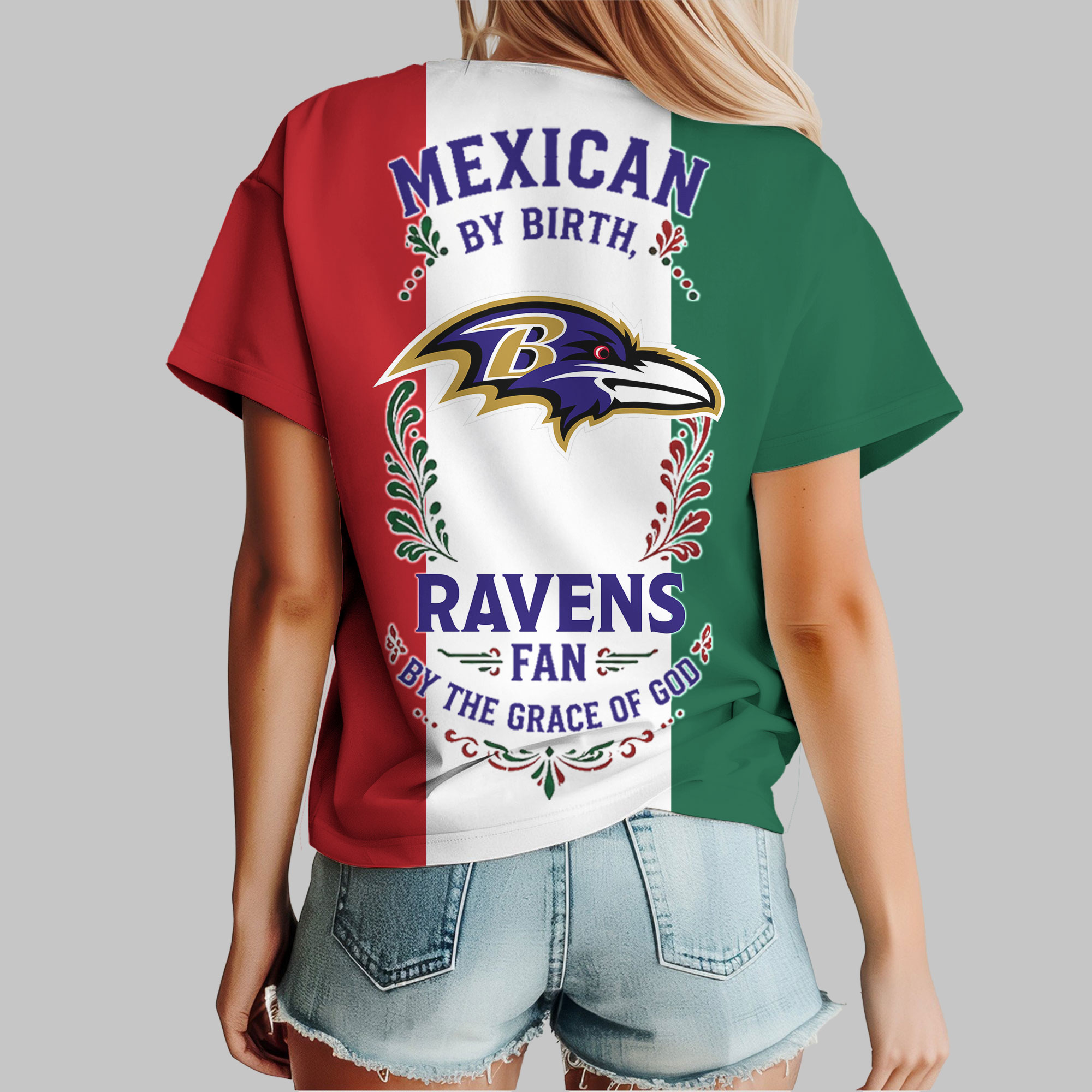 Baltimore Ravens | Premium NFL Mexican By Birth Women Shirt - Image 4