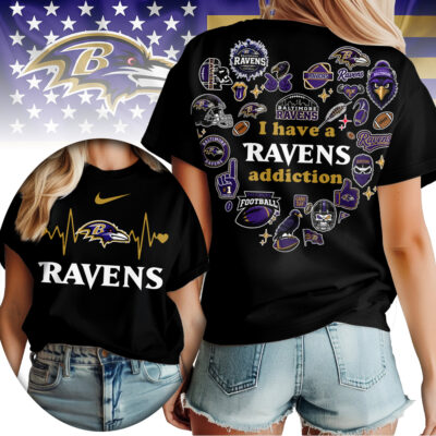 Alternative view of Baltimore Ravens | Premium NFL Heartbeat Fan Spirit 3D Shirt