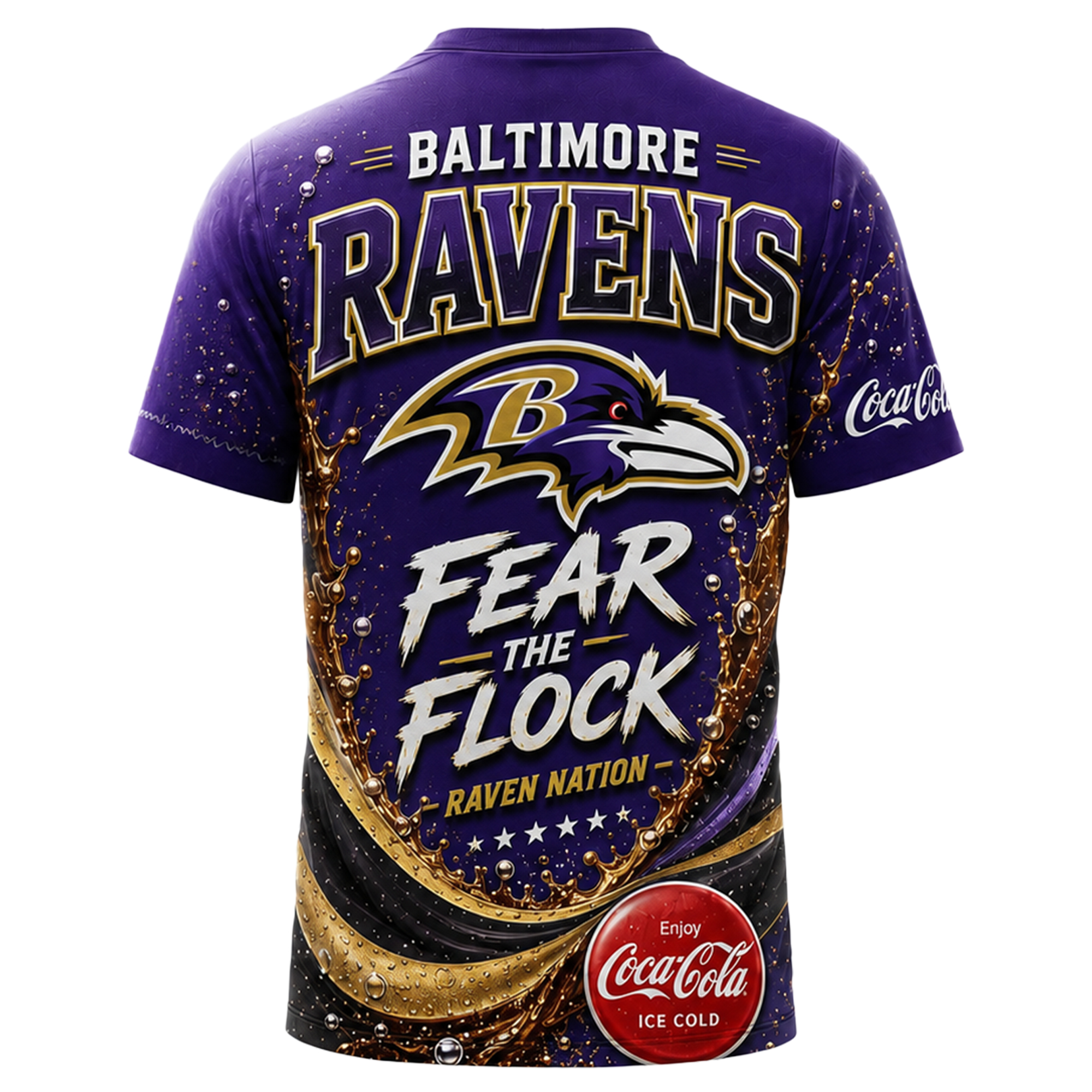 Baltimore Ravens | Premium NFL Coca Cola Summer 3D Shirt - Image 3