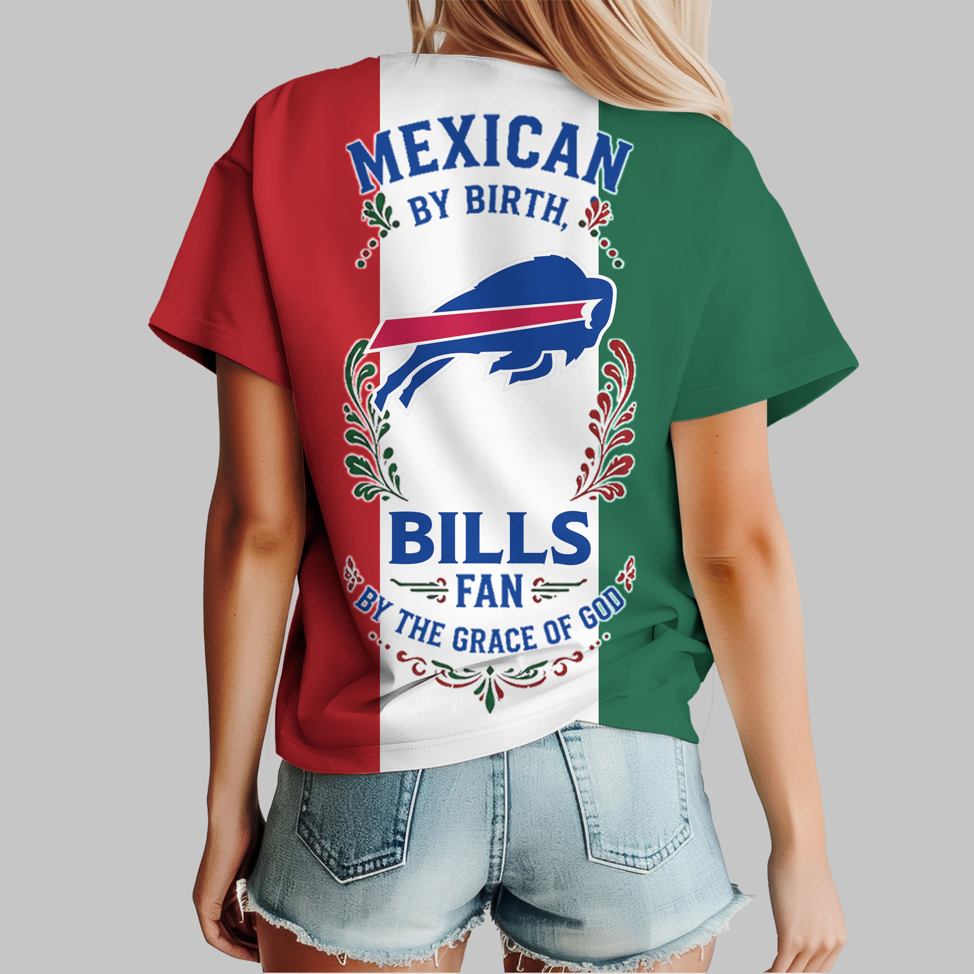 Buffalo Bills | Premium NFL Mexican By Birth Women Shirt - Image 4