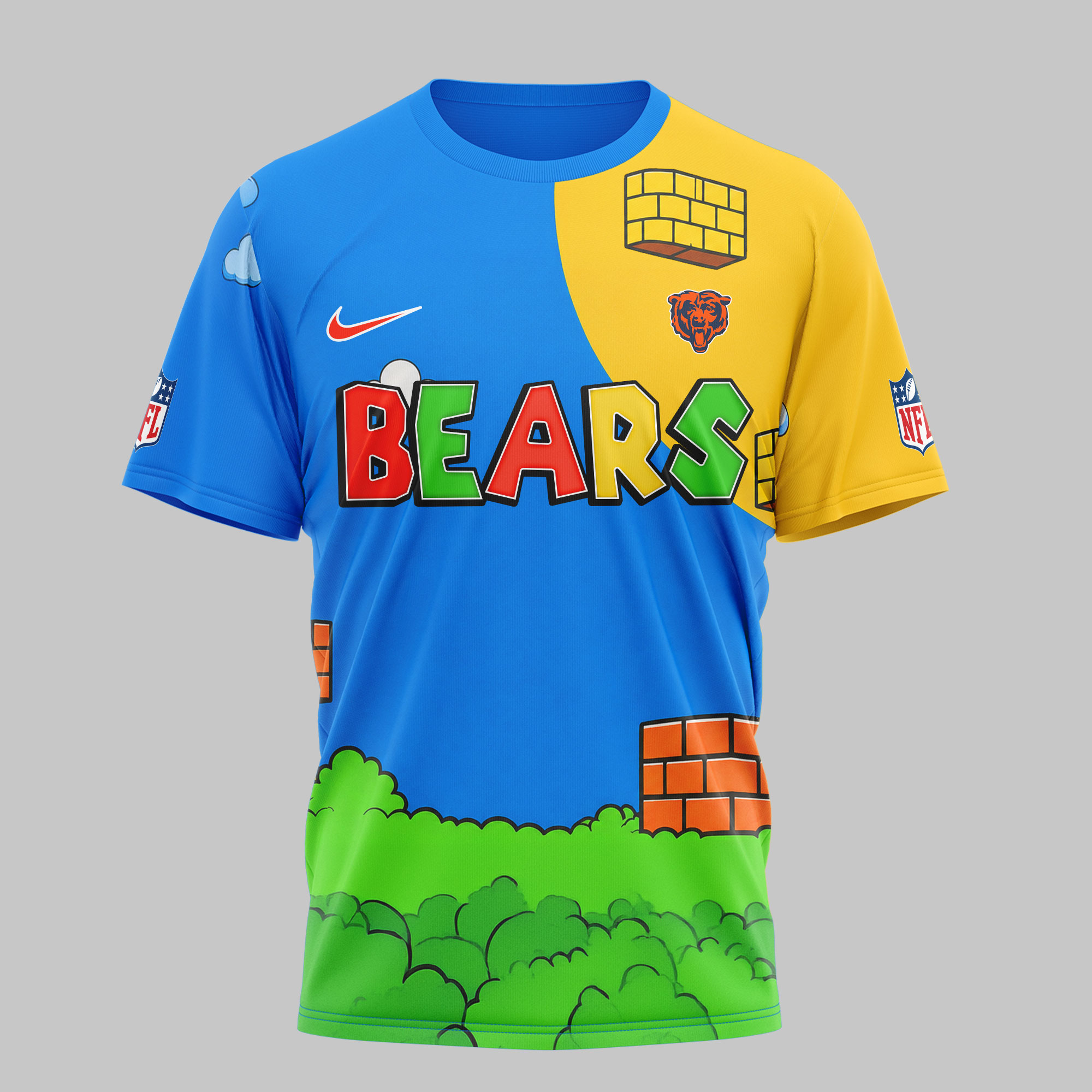 Chicago Bears | Premium NFL Its a Me Mario 3D Shirt - Image 4