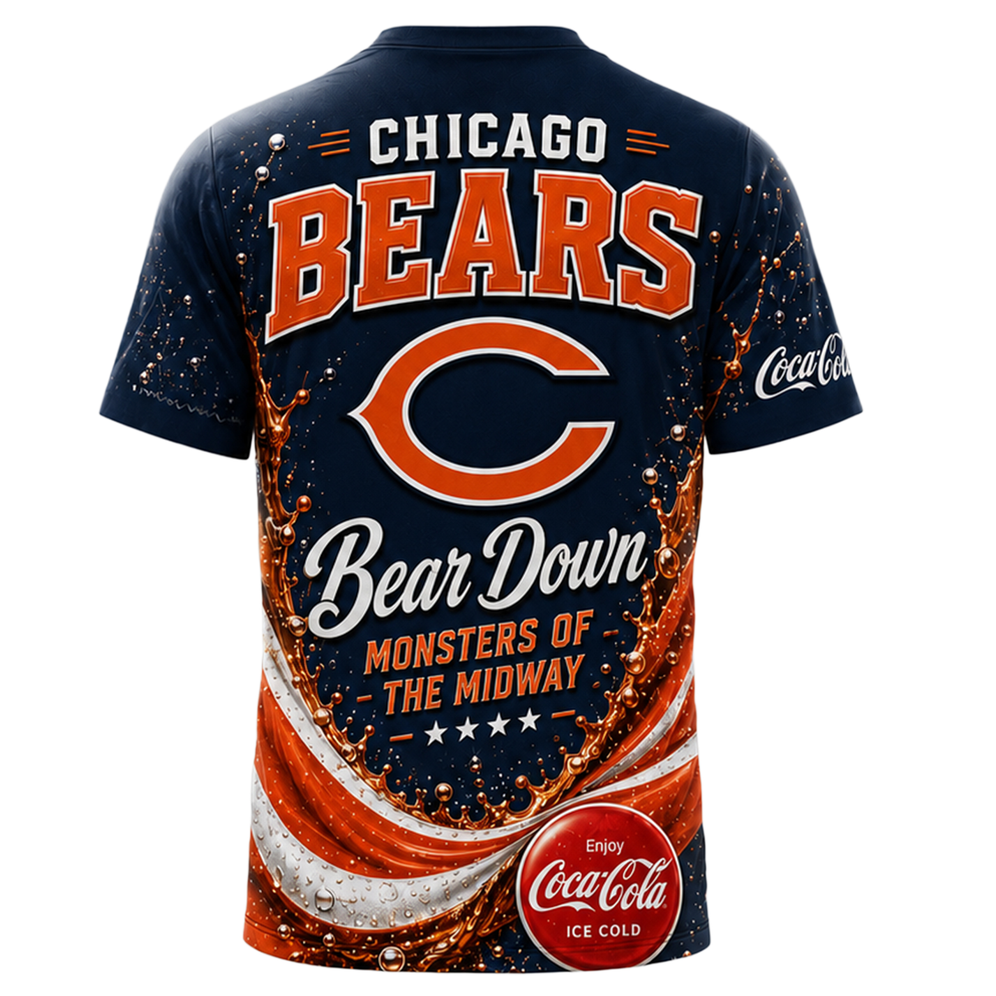Chicago Bears | Premium NFL Coca Cola Summer 3D Shirt - Image 3