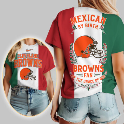 Alternative view of Cleveland Browns | Premium NFL Mexican By Birth Women Shirt