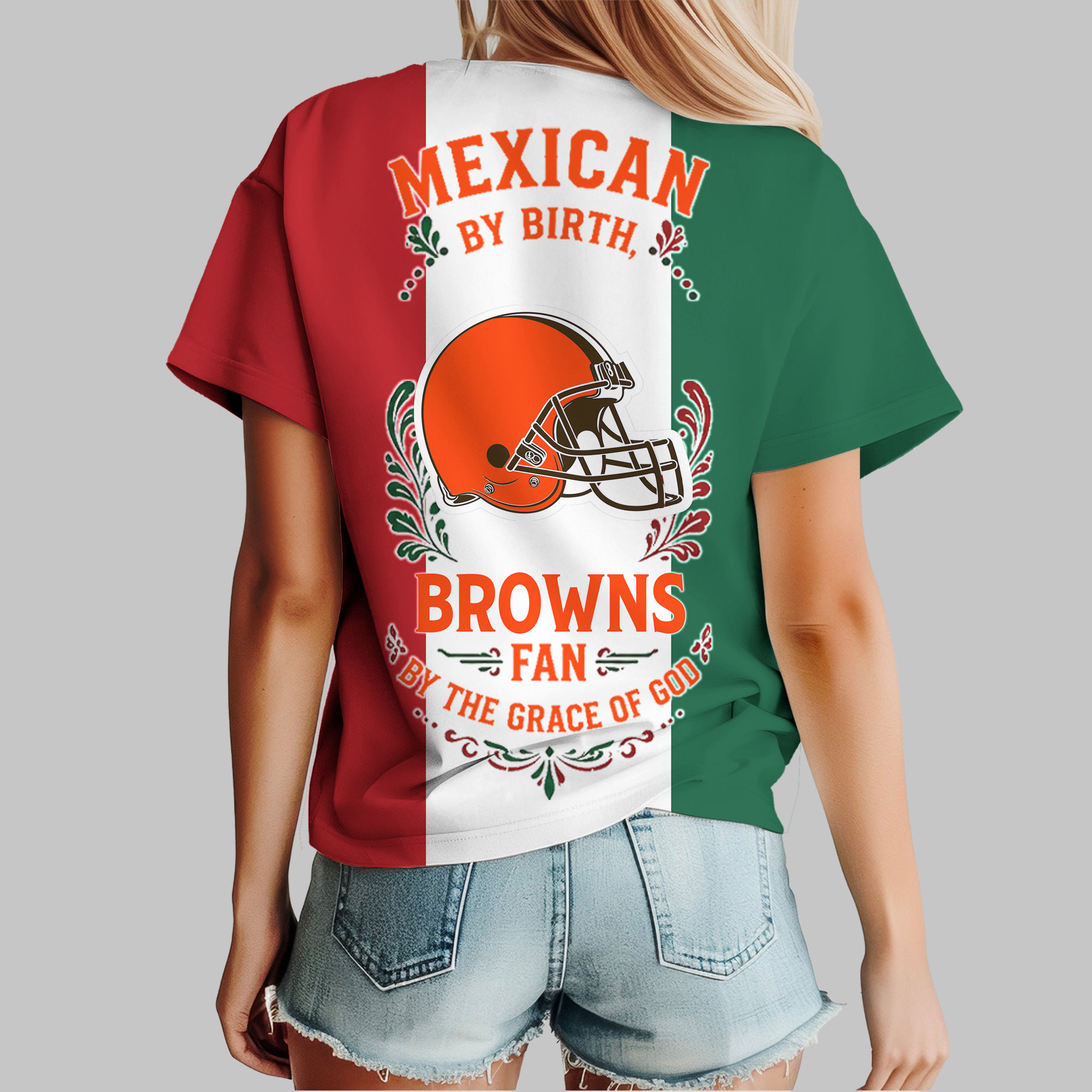 Cleveland Browns | Premium NFL Mexican By Birth Women Shirt - Image 4