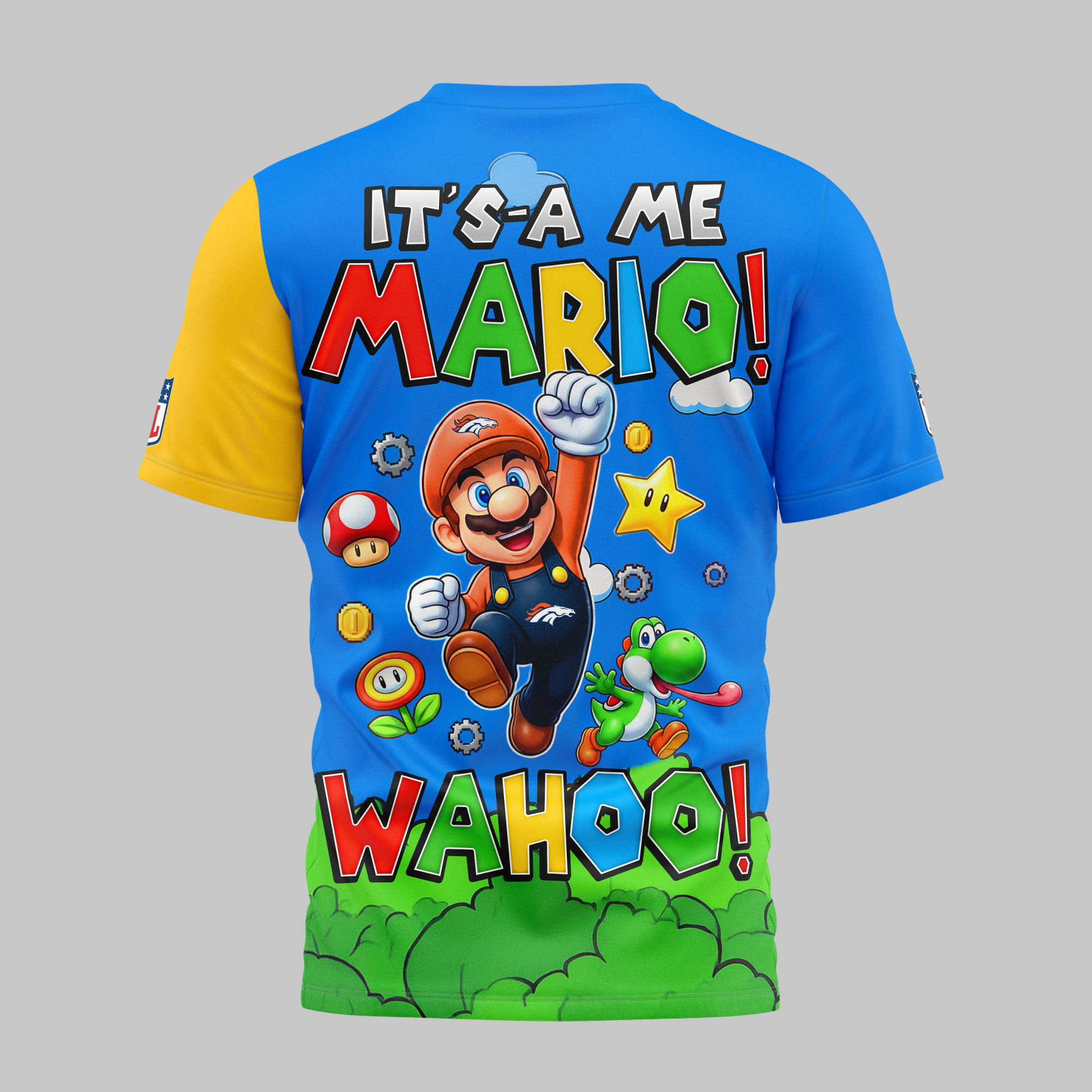 Denver Broncos | Premium NFL Its a Me Mario 3D Shirt - Image 3
