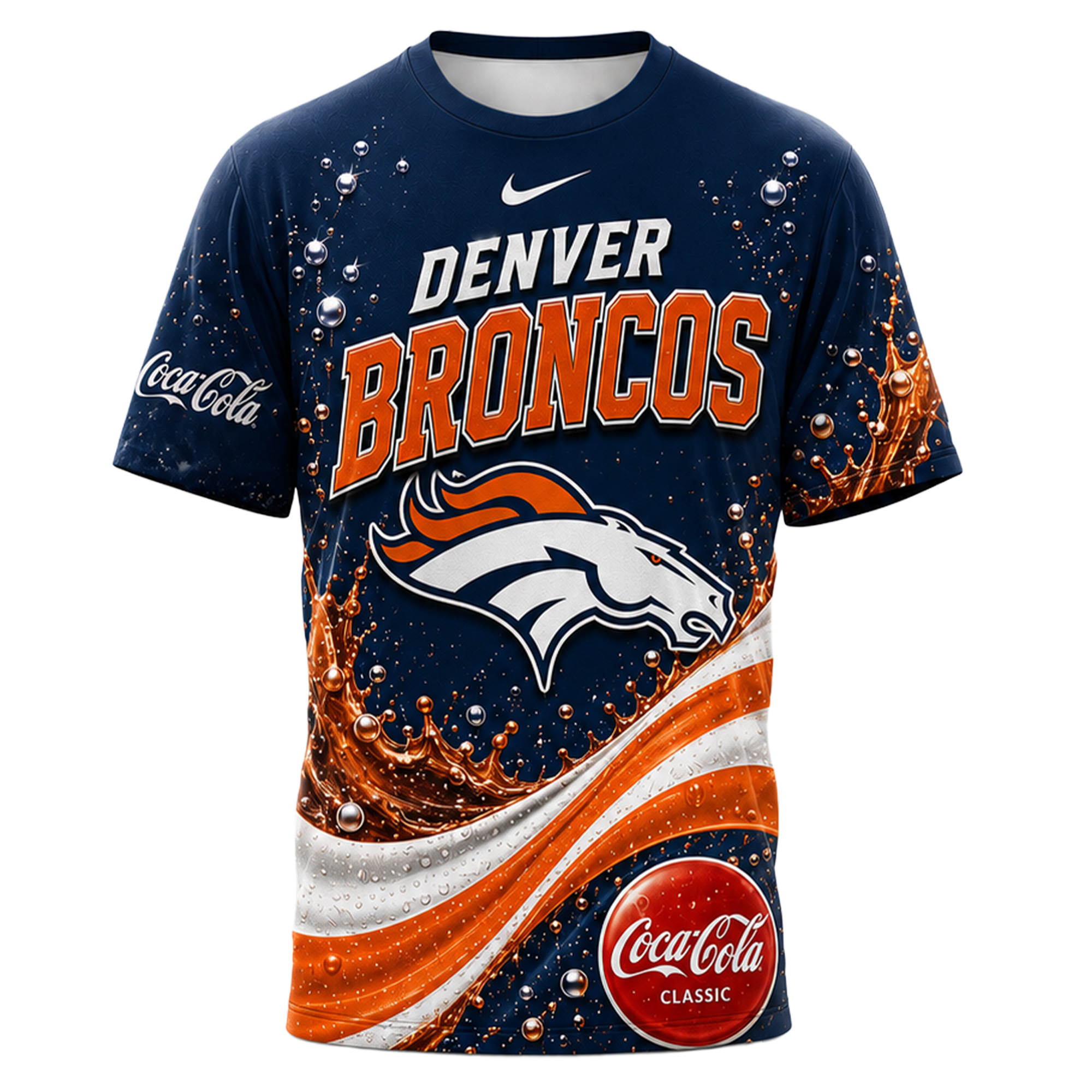 Denver Broncos | Premium NFL Coca Cola Summer 3D Shirt - Image 2