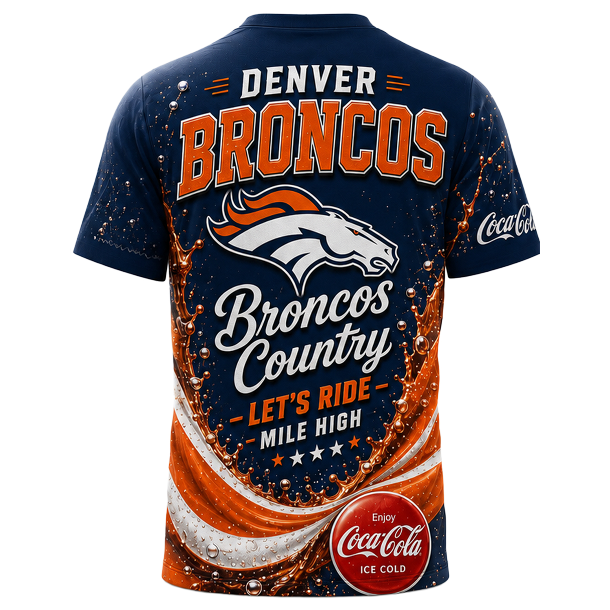 Denver Broncos | Premium NFL Coca Cola Summer 3D Shirt - Image 3