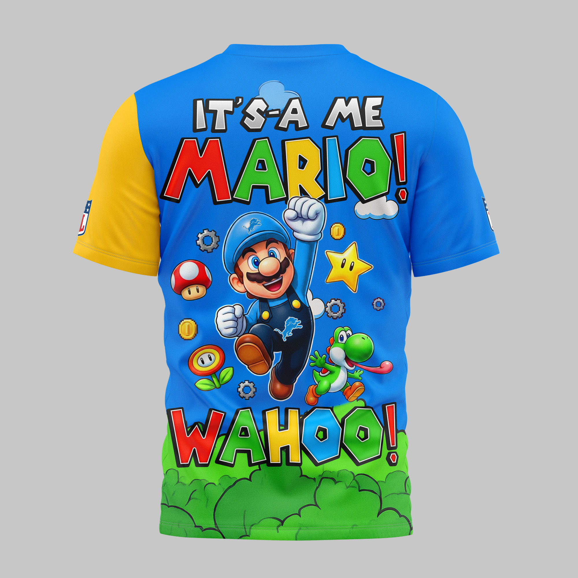 Detroit Lions | Premium NFL Its a Me Mario 3D Shirt - Image 3