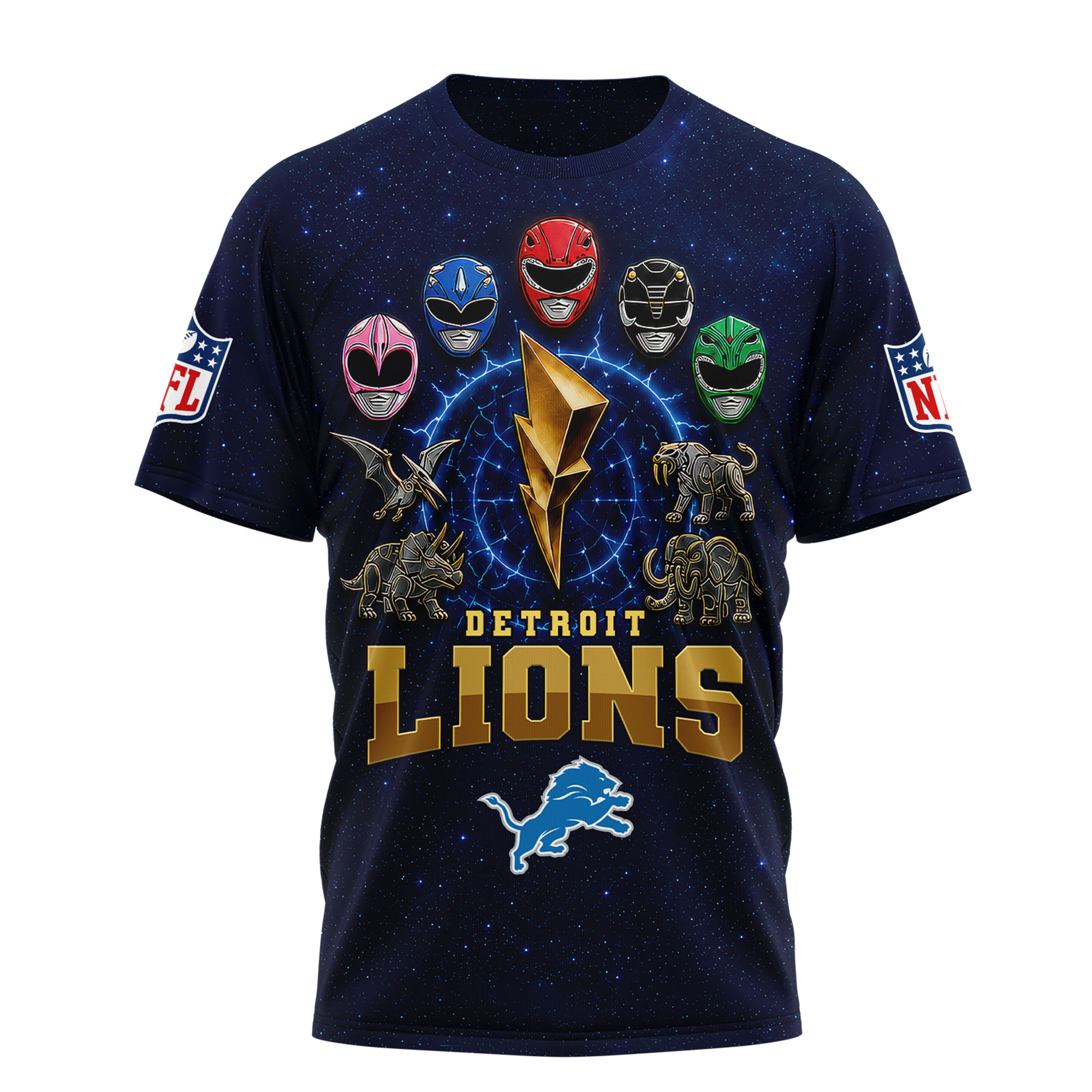 Detroit Lions | Premium NFL Go Go Rangers 3D Shirt - Image 3
