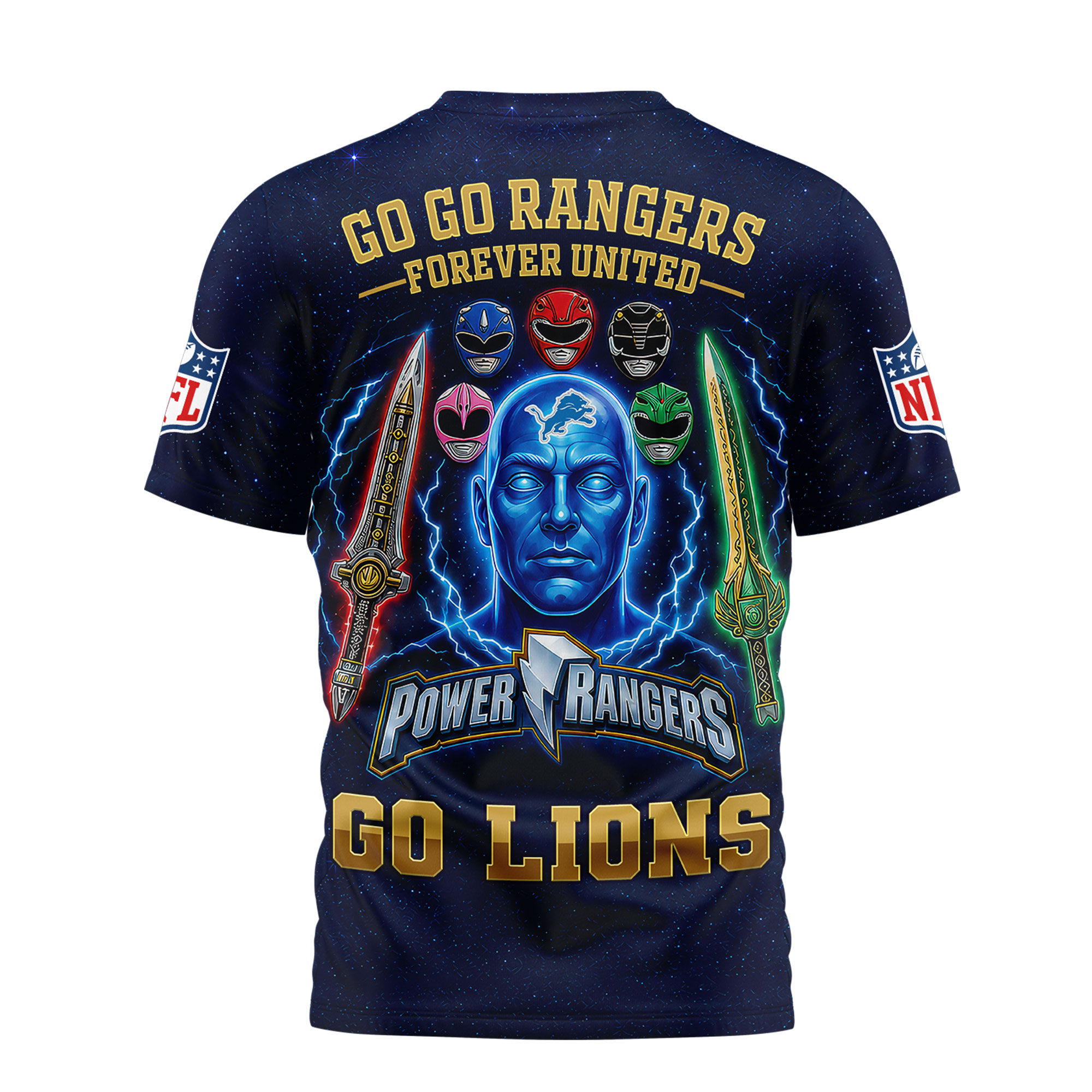 Detroit Lions | Premium NFL Go Go Rangers 3D Shirt - Image 4