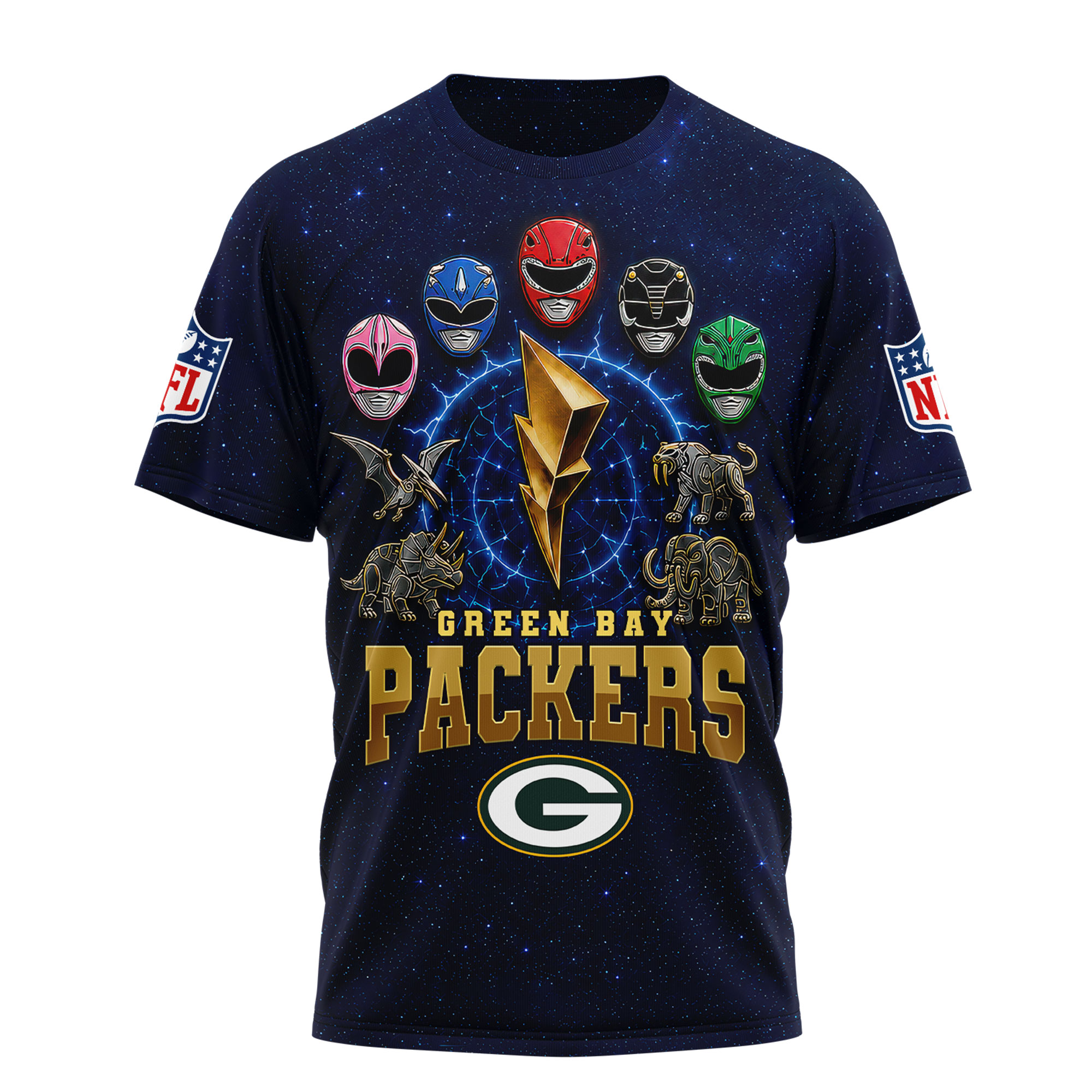 Green Bay Packers | Premium NFL Go Go Rangers 3D Shirt - Image 3