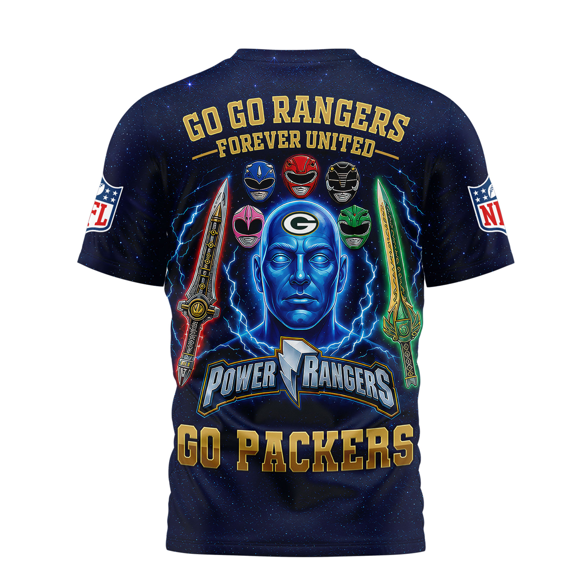 Green Bay Packers | Premium NFL Go Go Rangers 3D Shirt - Image 4