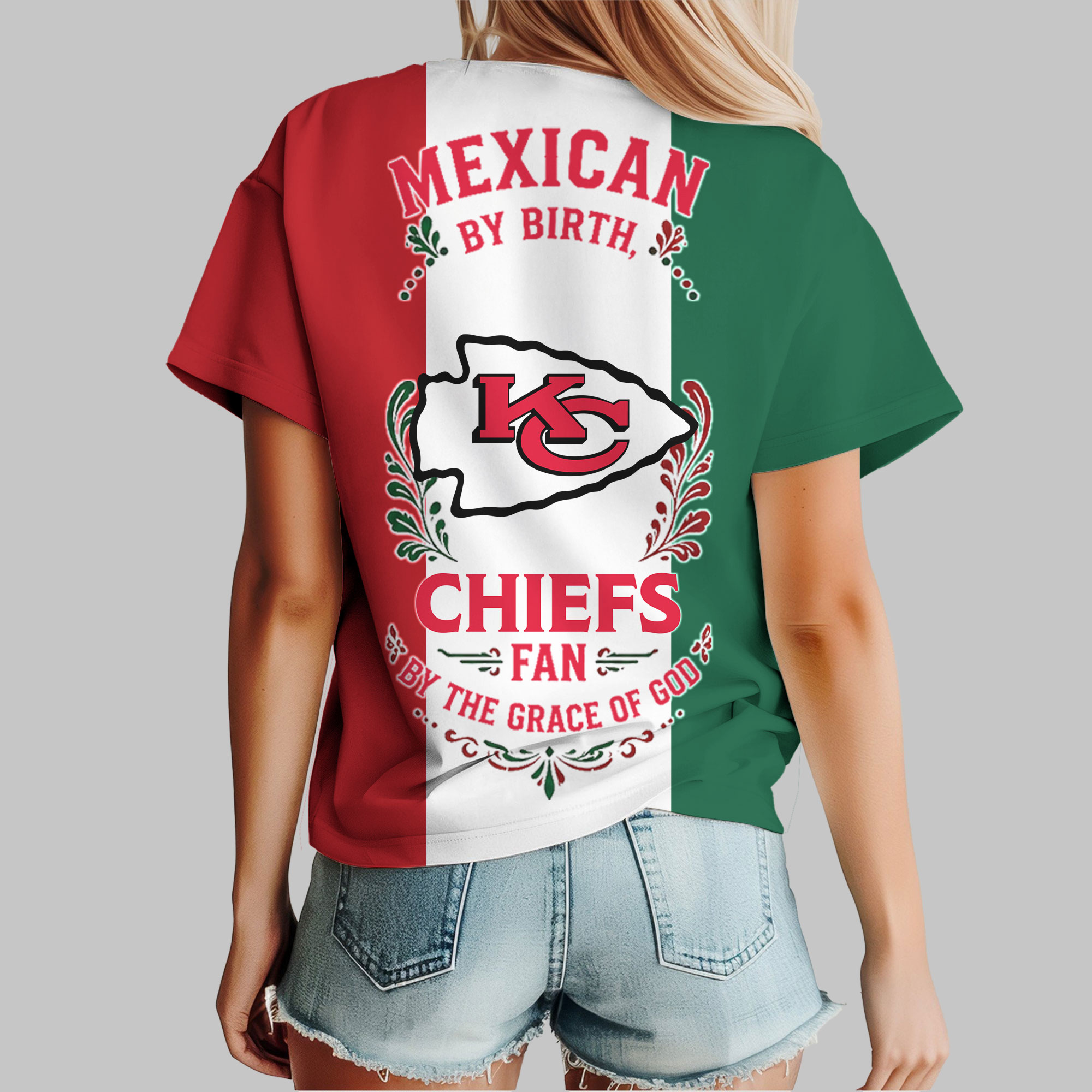 Kansas City Chiefs | Premium NFL Mexican By Birth Women Shirt - Image 4