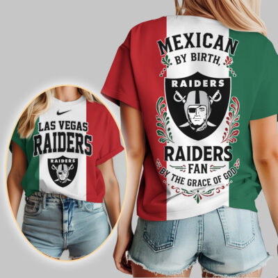 Alternative view of Las Vegas Raiders | Premium NFL Mexican By Birth Women Shirt