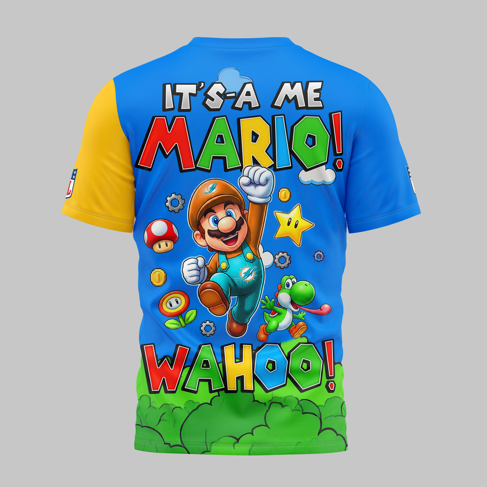 Miami Dolphins | Premium NFL Its a Me Mario 3D Shirt - Image 3